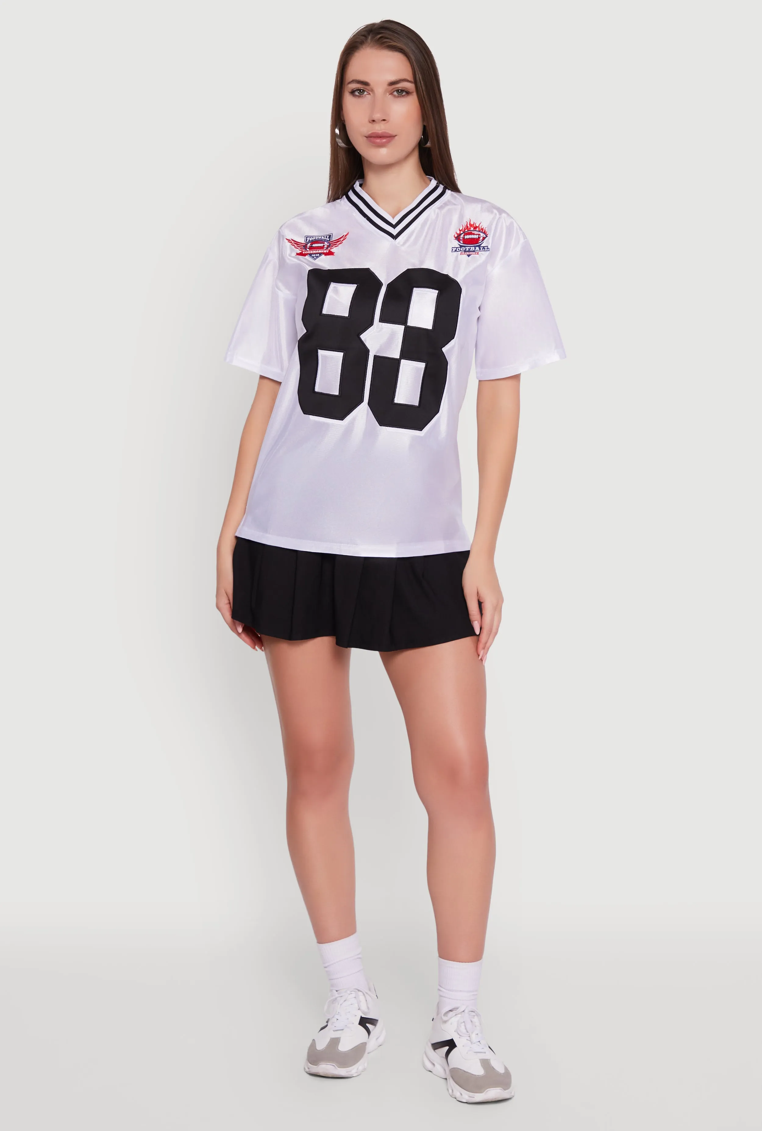 Reinforced Shoulders Trendy Top Fabulous 83 Graphic Football Jersey