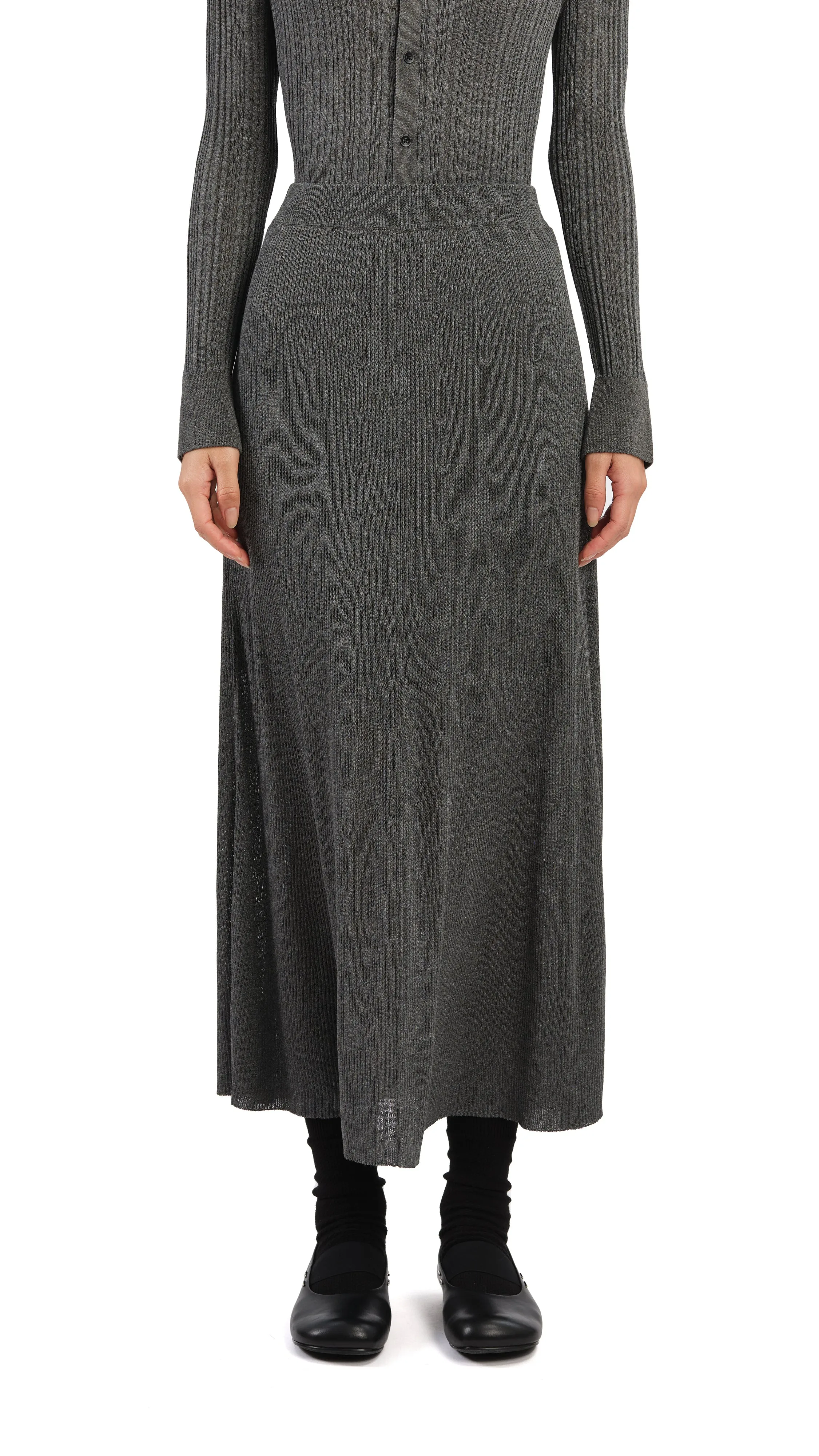 Fresh Texture Easy Motion Lurex Knit Skirt