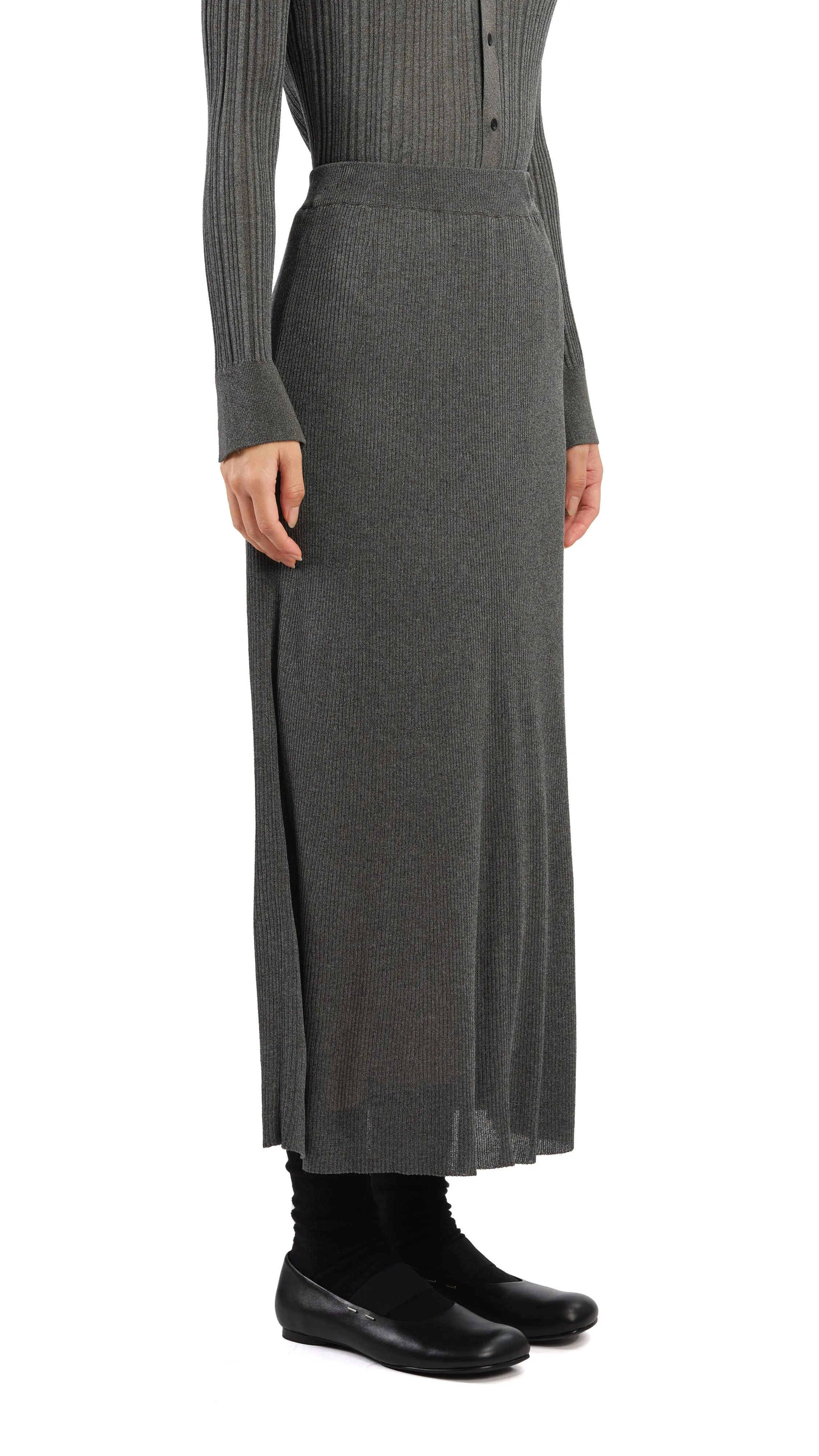 Minimalist Chic Lurex Knit Skirt