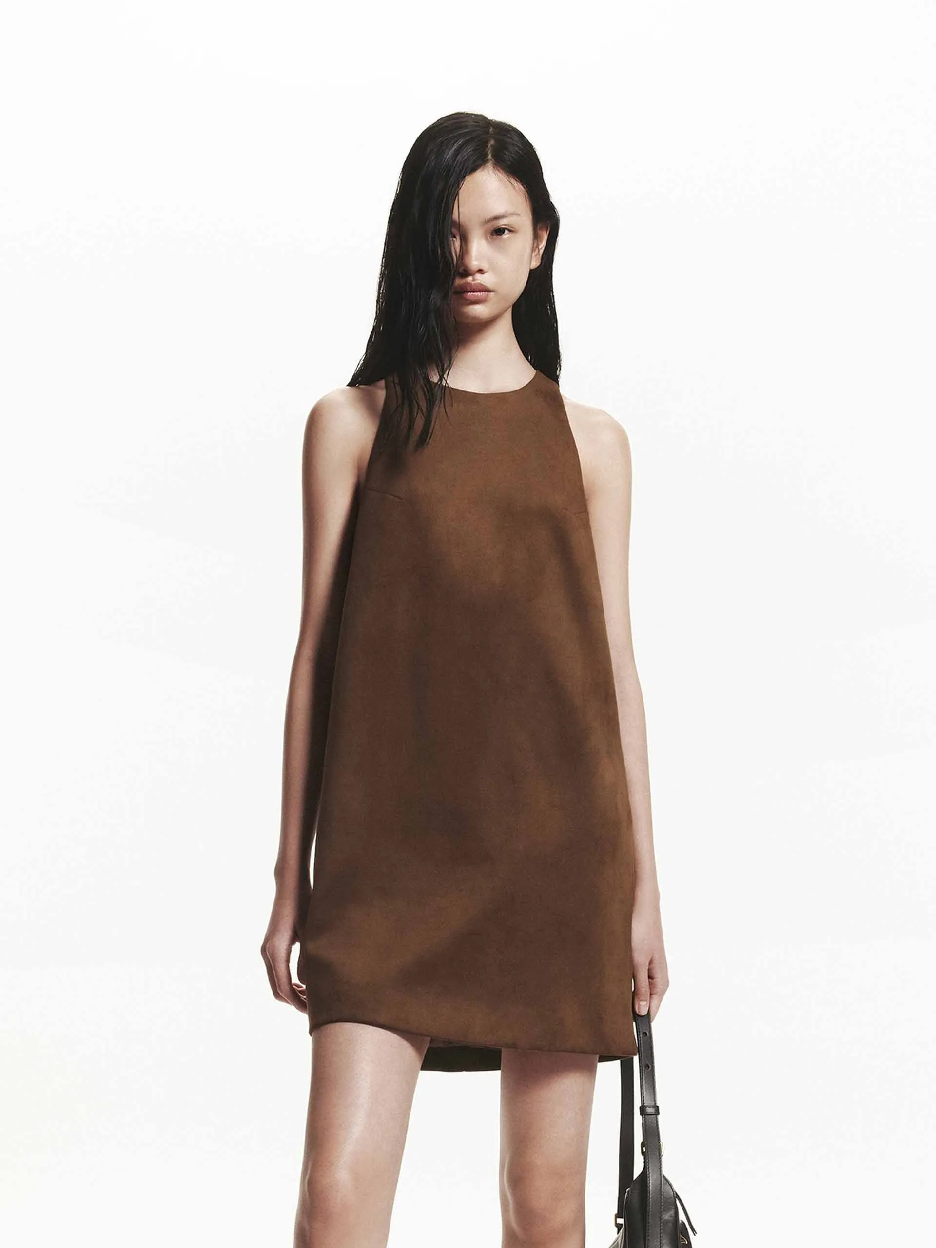 Perfect For Summer Sleeveless Suede Dress