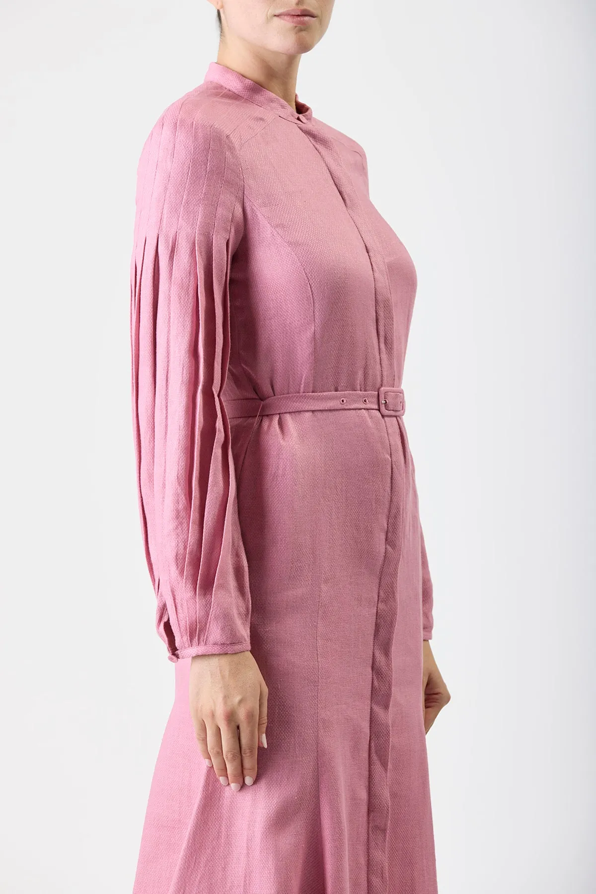 Conscious Core Lydia Maxi Dress with Slip in Rose Quartz Linen
