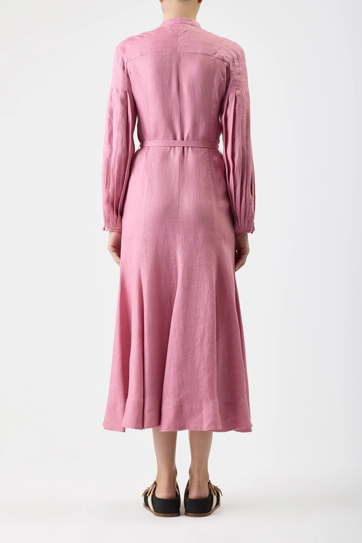 Lydia Maxi Dress with Slip in Rose Quartz Linen CrossBackStructure