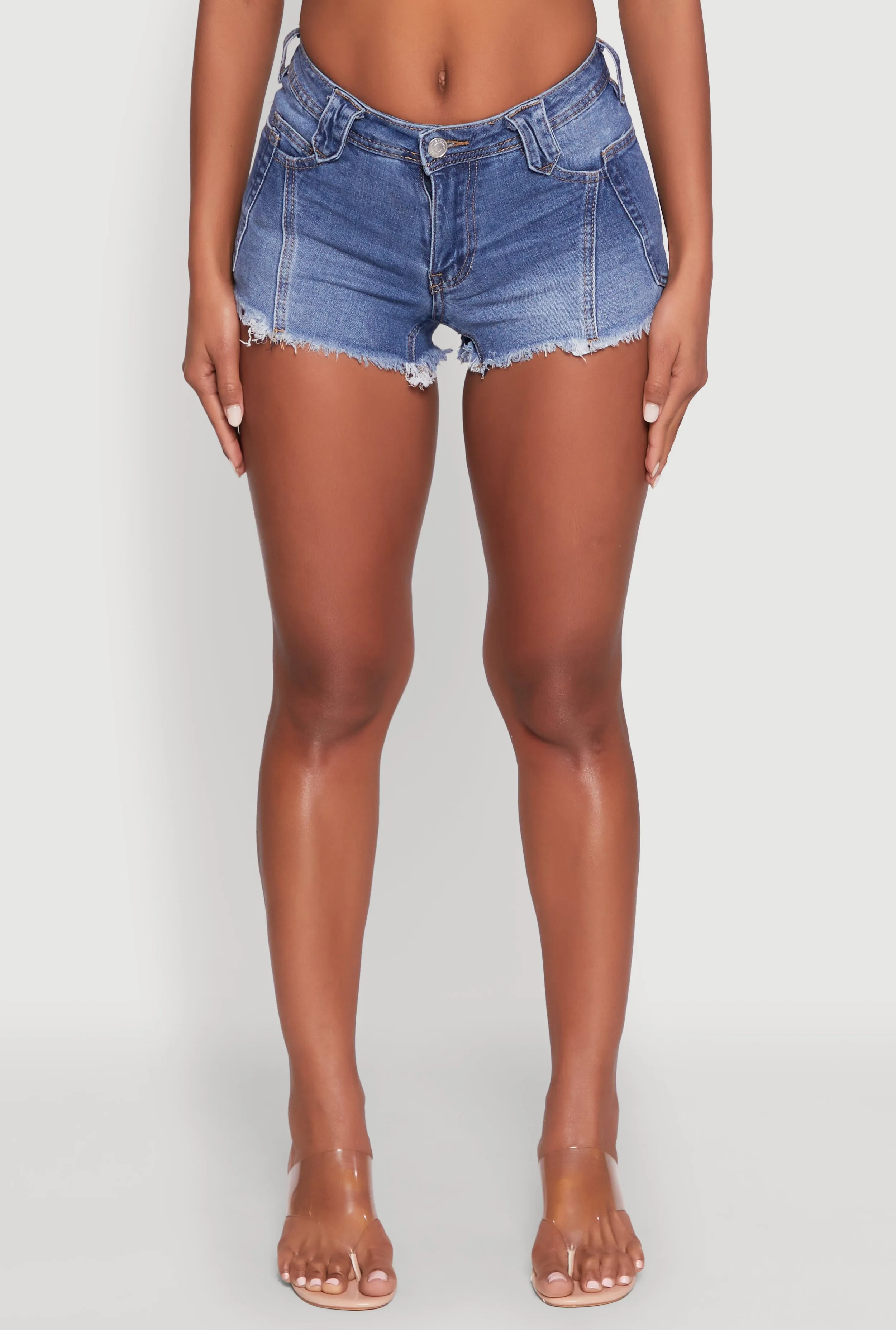 Athletic Cut waterproof Madden Girl Frayed Hem Denim Booty Shorts
