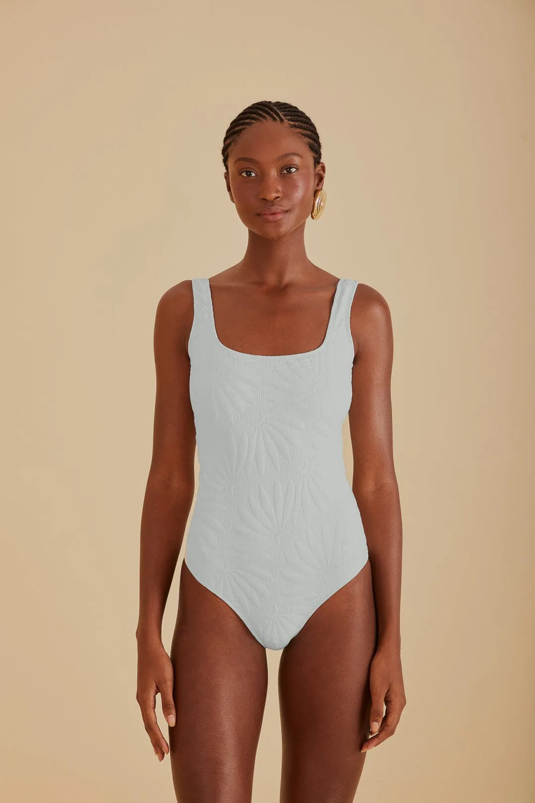 Off-White Banana Matelasse One Piece Swimsuit Quick Dry Technology Quick Dry Liner