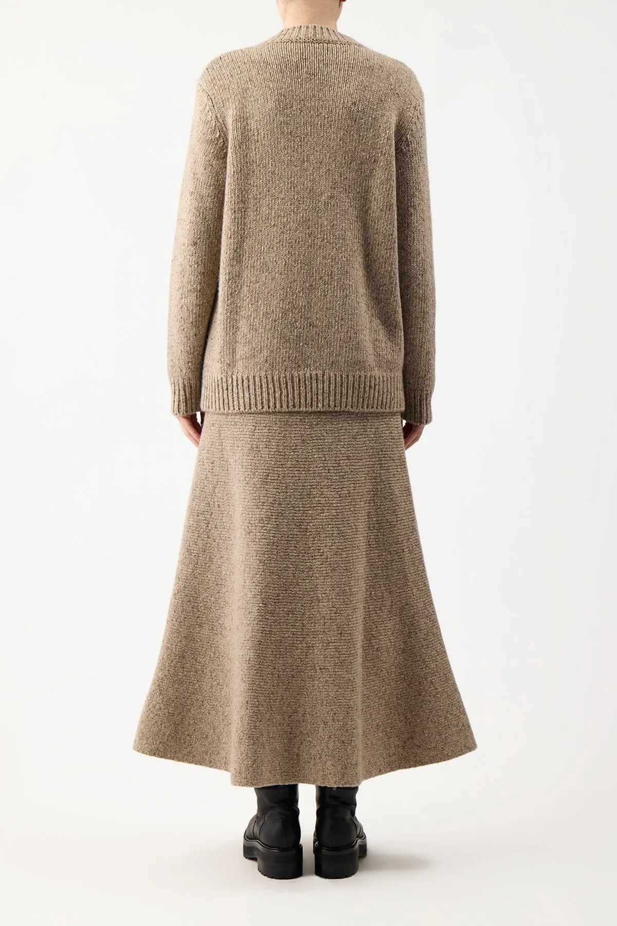 Zero Core AntiStaticTechnology Eden Knit Maxi Skirt in Oatmeal Multi Cashmere