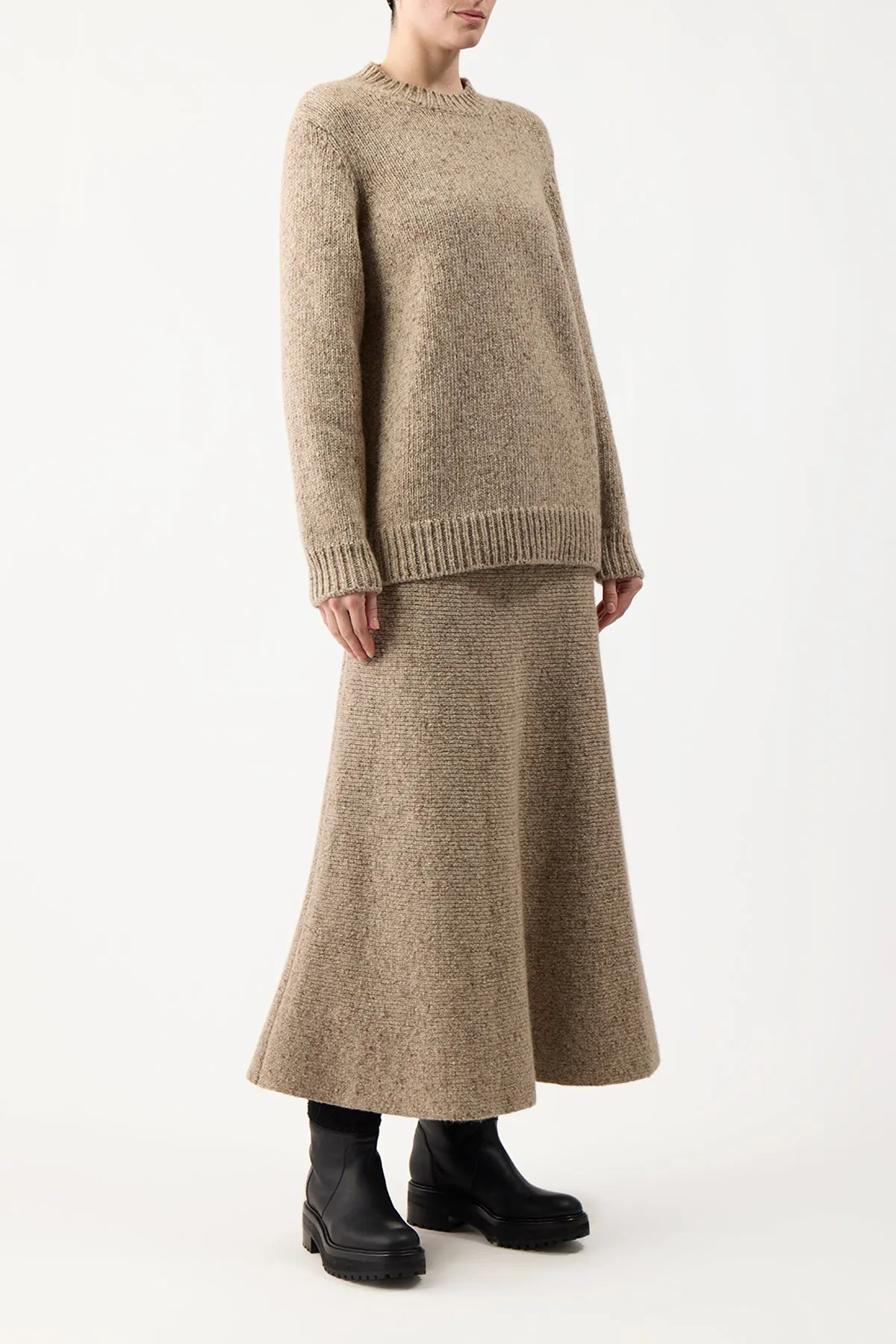 Eden Knit Maxi Skirt in Oatmeal Multi Cashmere Fresh Ease
