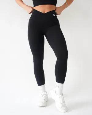 Ultra Durable Onyx V Waist Leggings - Black