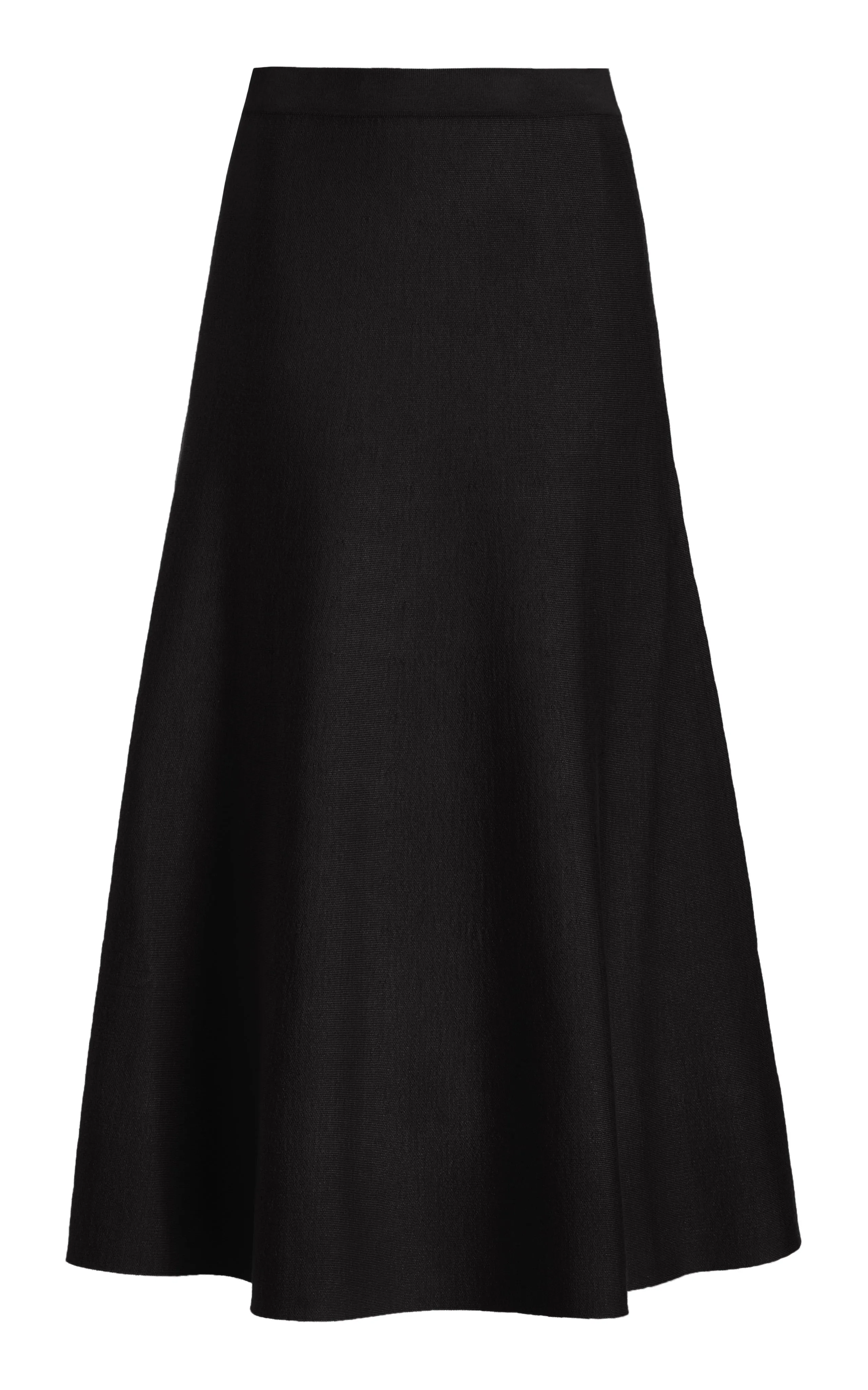 FlexibleCollar Planet Glow Freddie Knit Midi Skirt in Black Merino Wool Cashmere