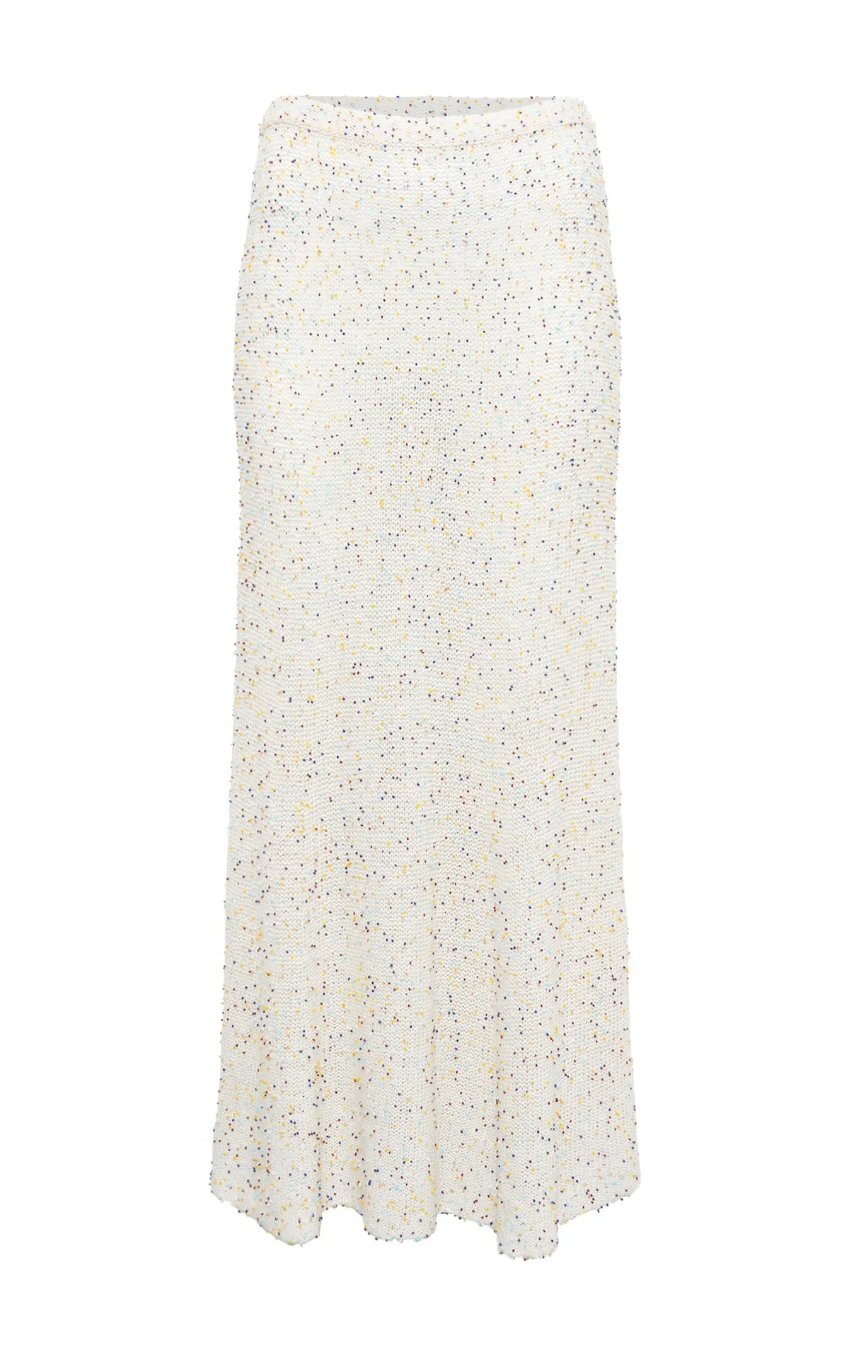 Sabine Knit Maxi Skirt in Ivory Multi Beaded Cashmere hypoallergenic material Elegant Glow