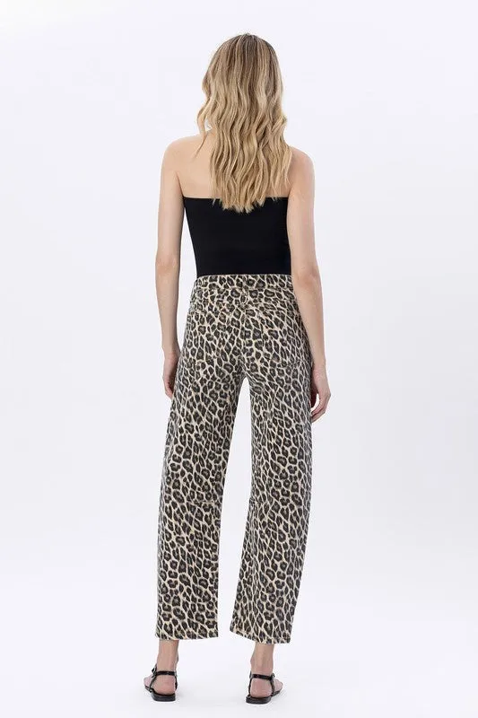 Vervet Leopard Barrel Jean SeamFreeEngineering Shine Fit