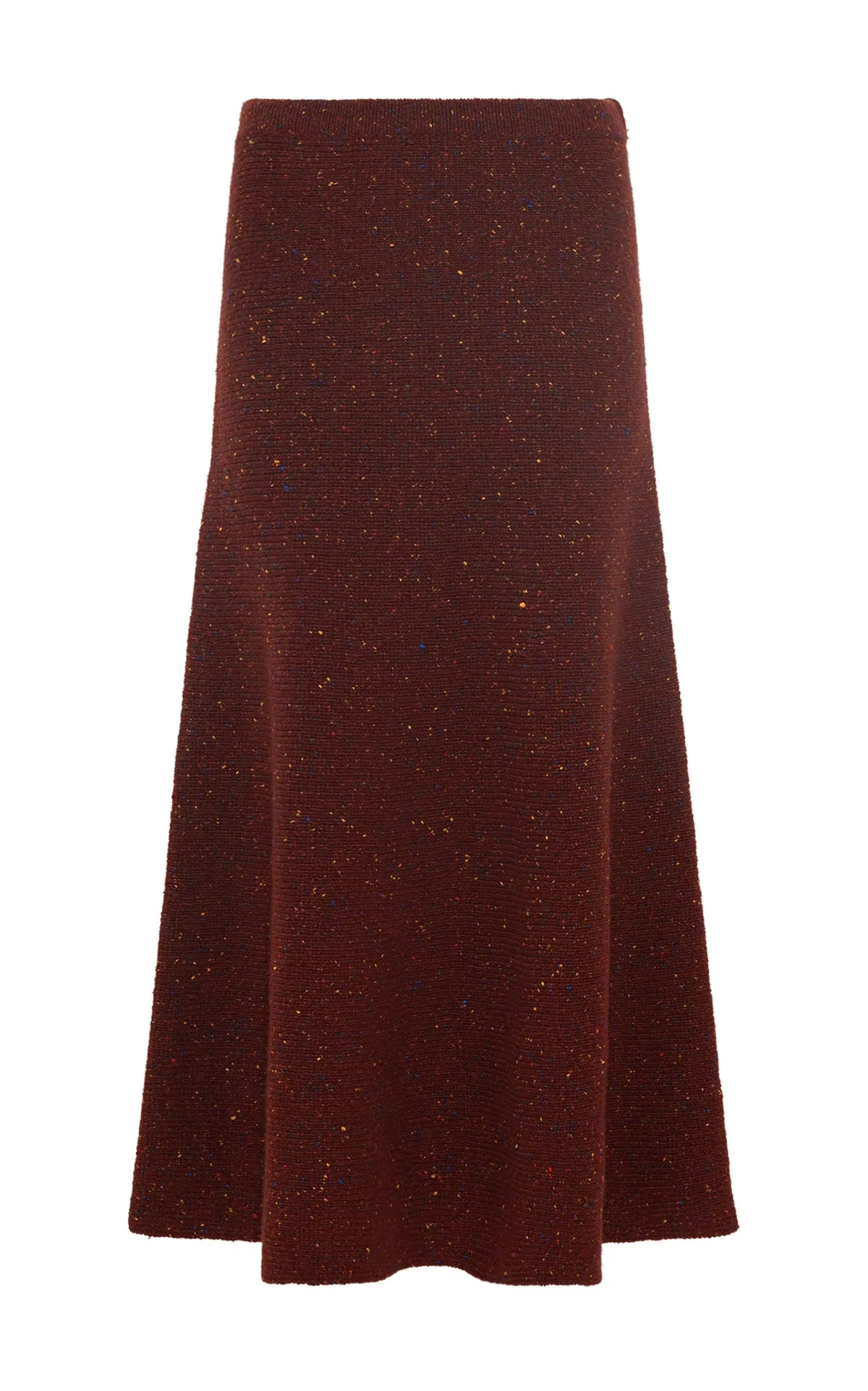 Eden Knit Maxi Skirt in Burnt Sienna Multi Speckle Cashmere AbrasionResistant
