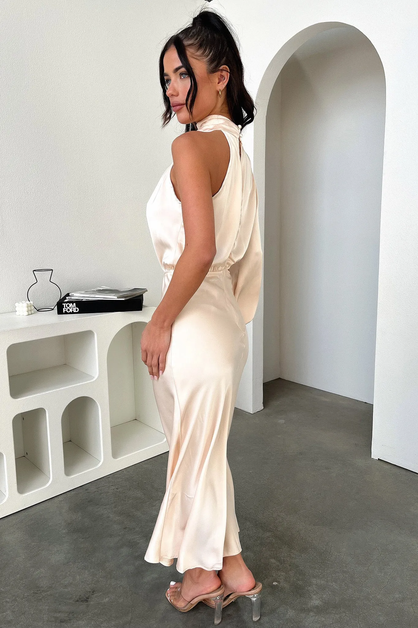 Travel Light Atonia Midi Dress - Champagne