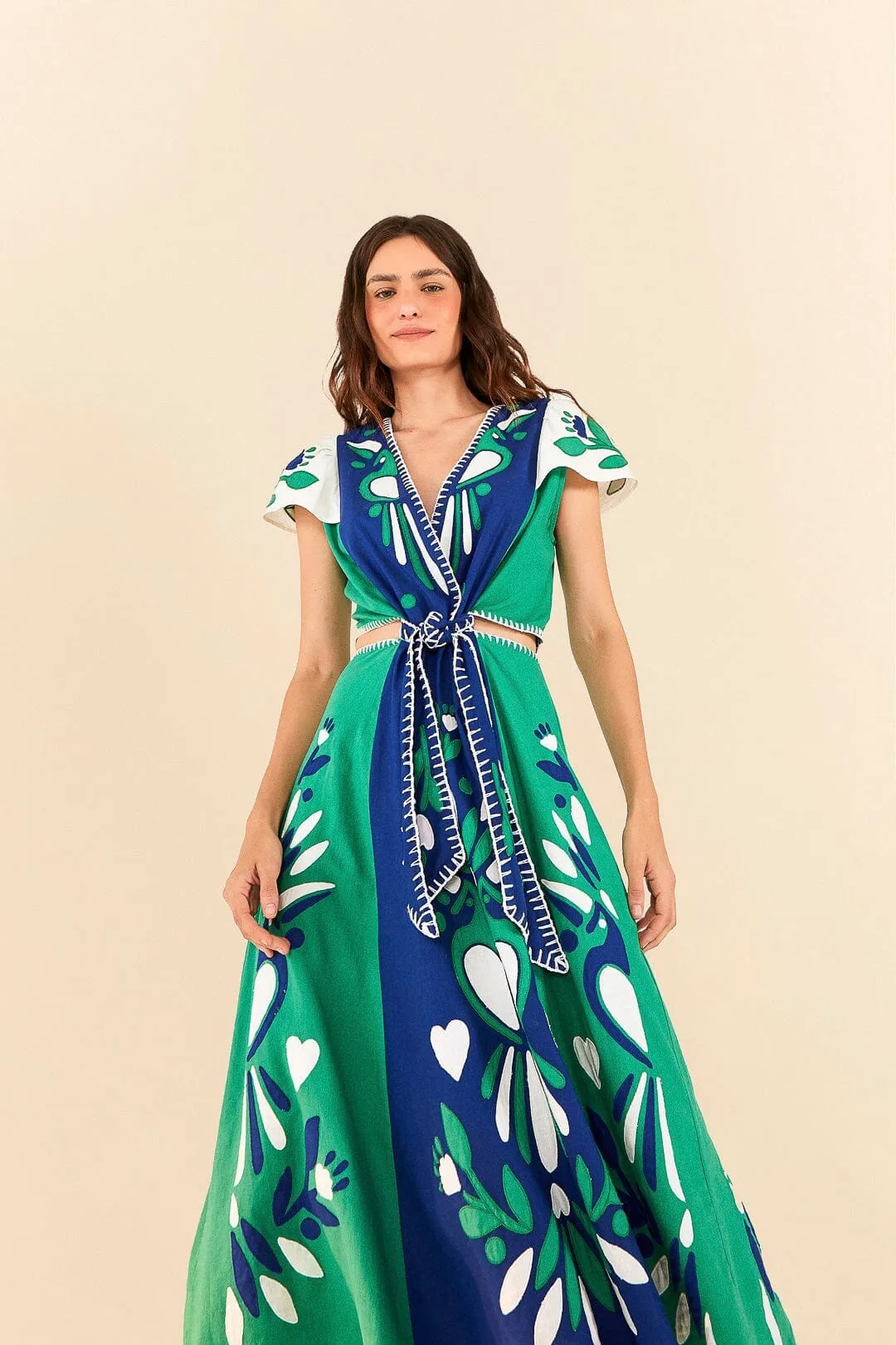 Soft Garden Patchwork Midi Dress Charming Wardrobe Trail Walk