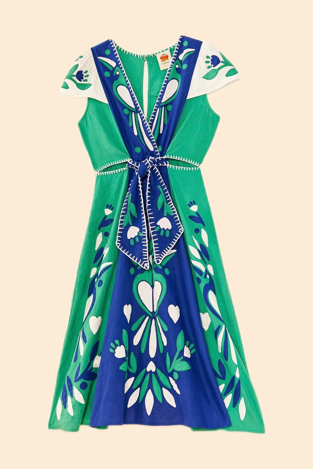 Soft Garden Patchwork Midi Dress Urban Casual