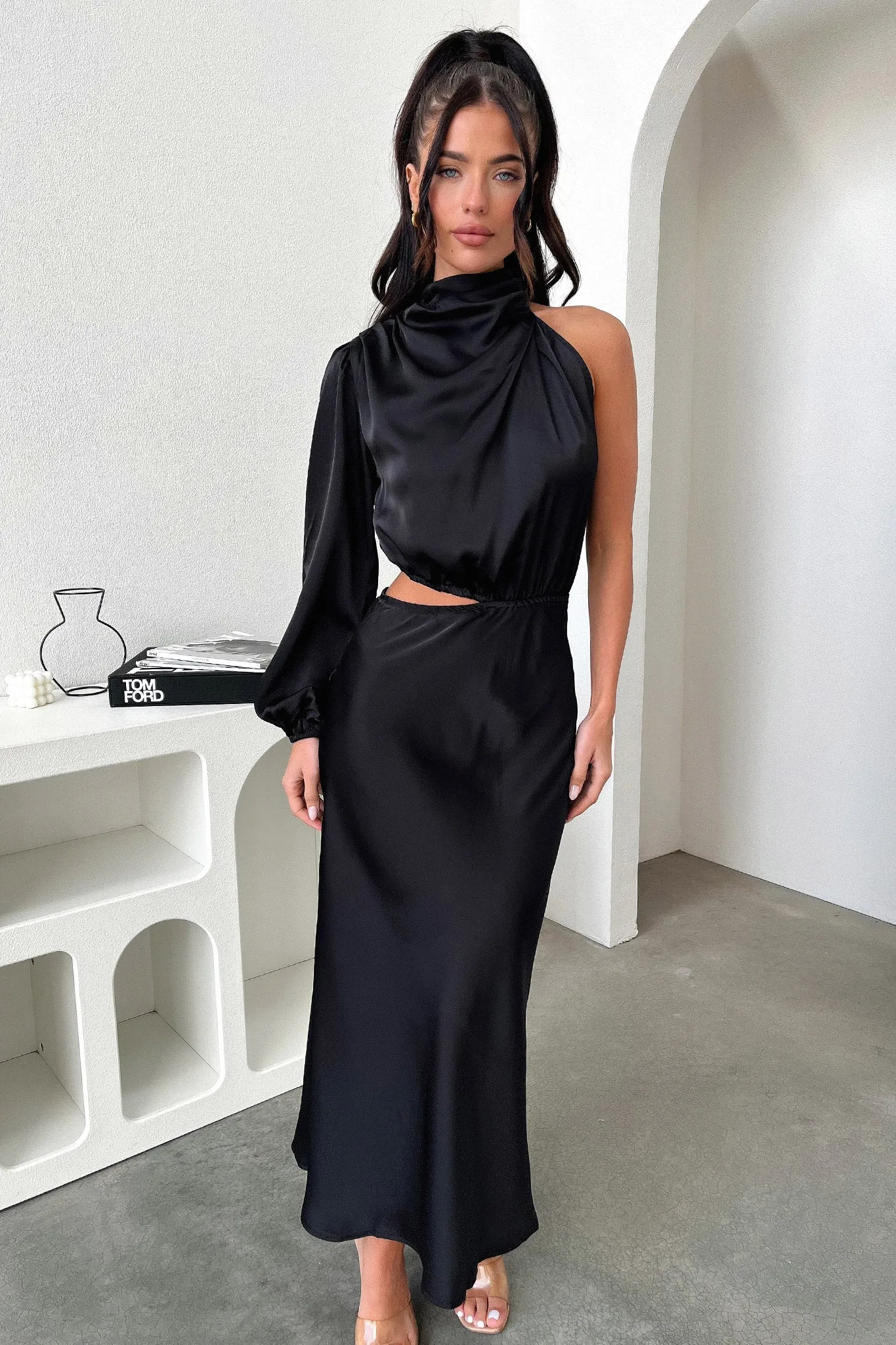 Atonia Midi Dress - Black Busy Mom Weather Chic