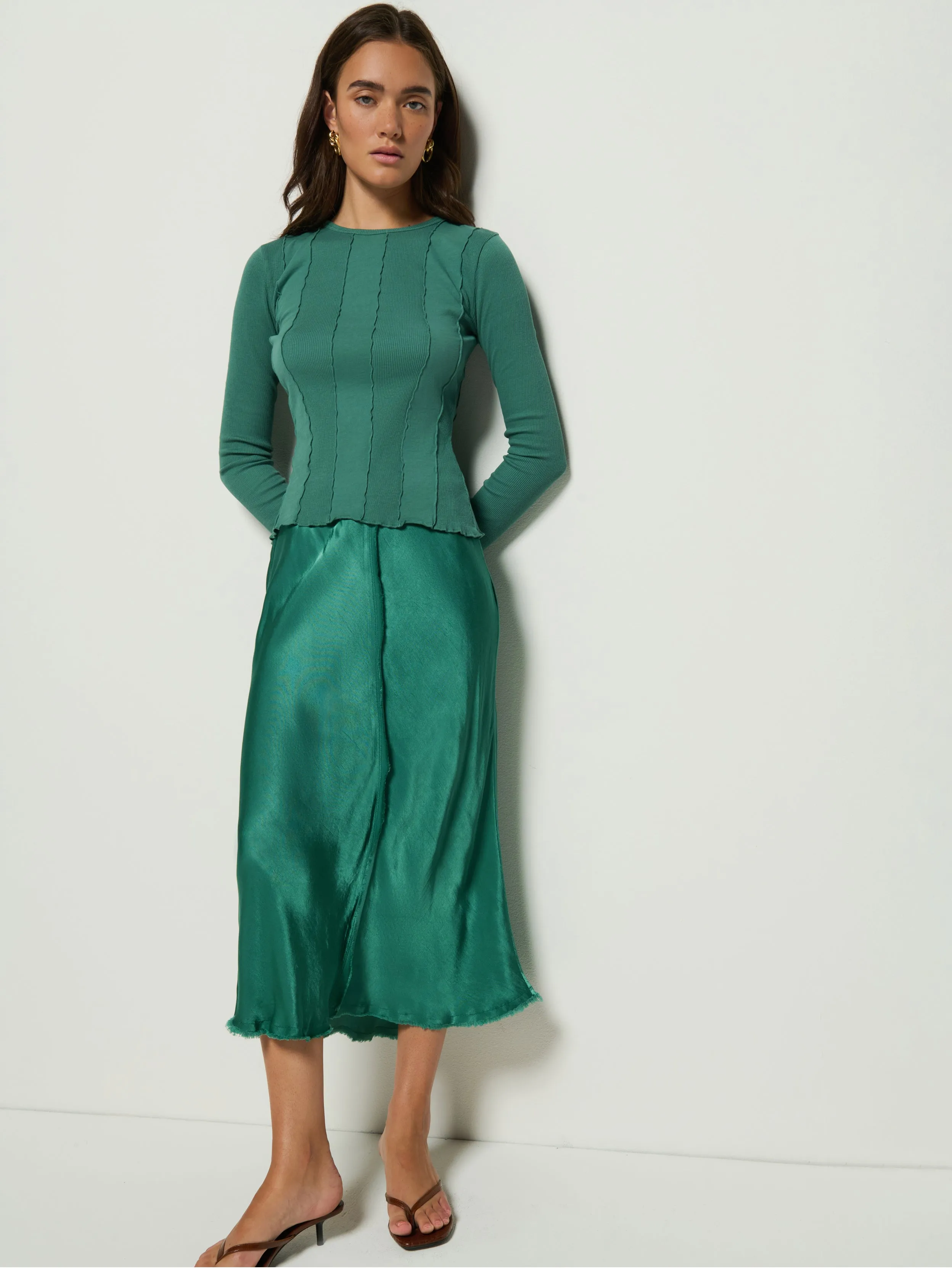 DoubleLayerReinforcement Lola Bias Midi Skirt