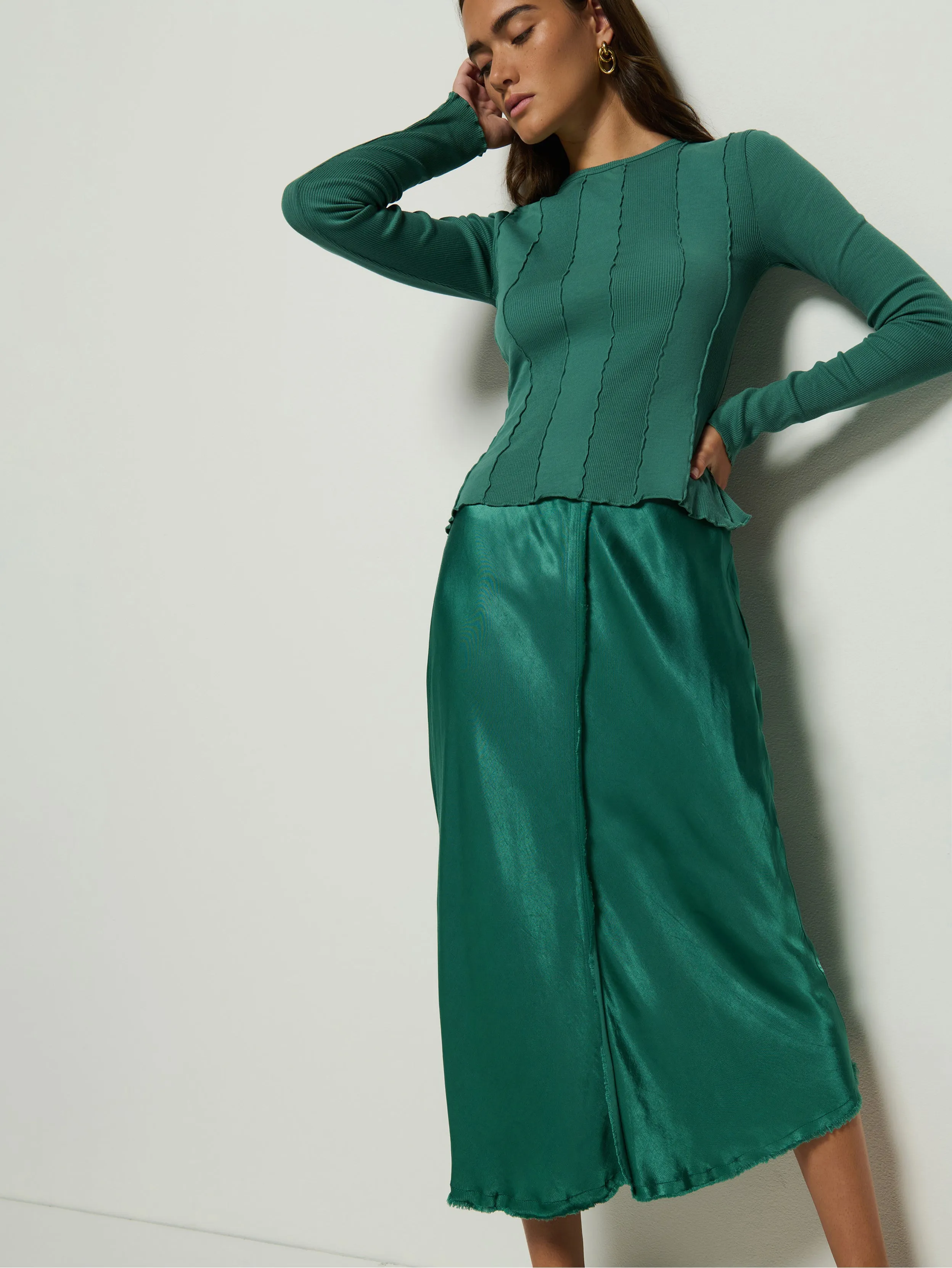 EcoFriendlyMaterial New Day Lola Bias Midi Skirt