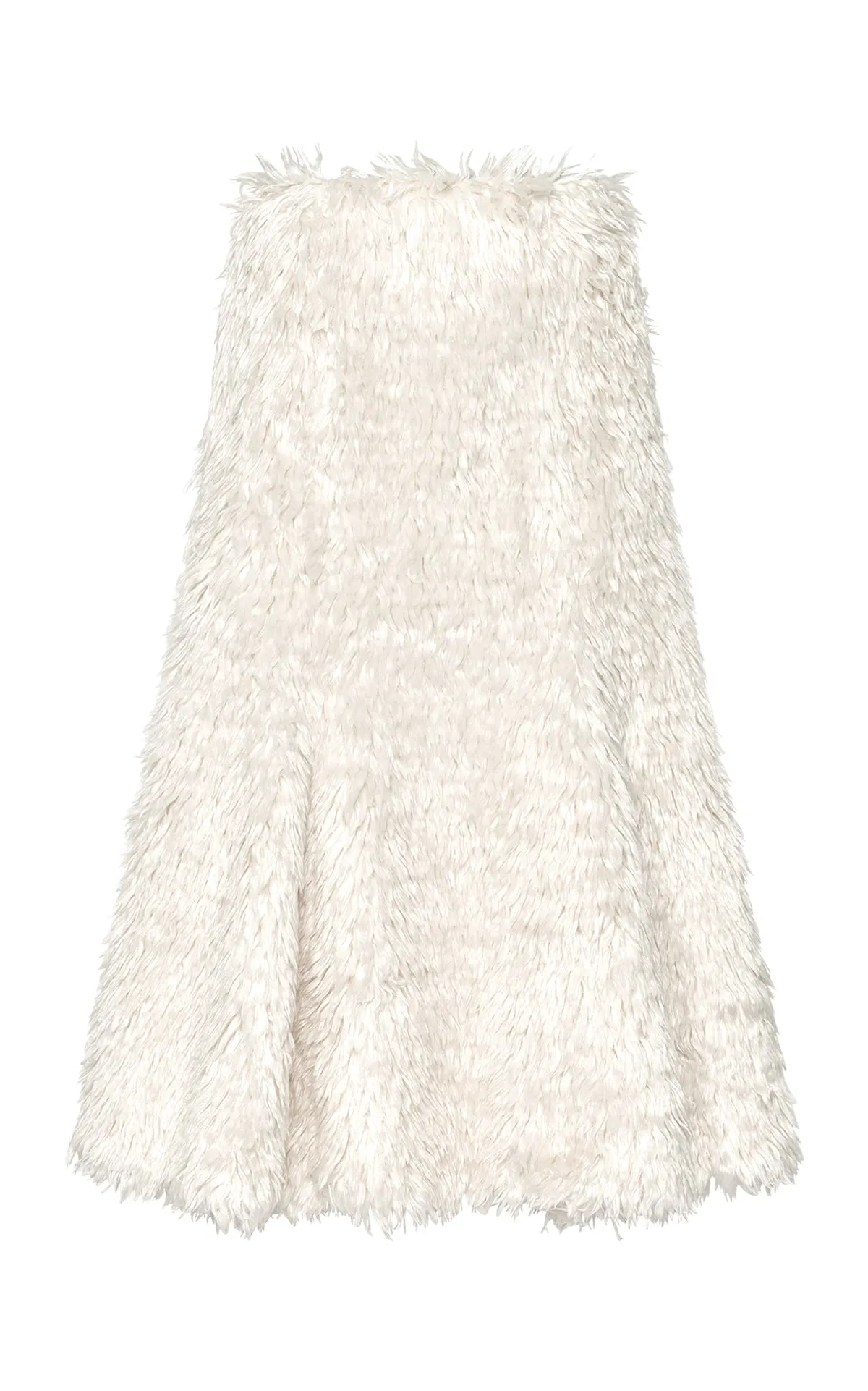 Patterson Midi Skirt in Ivory Silk Fur Mind Glow AdjustableWaist
