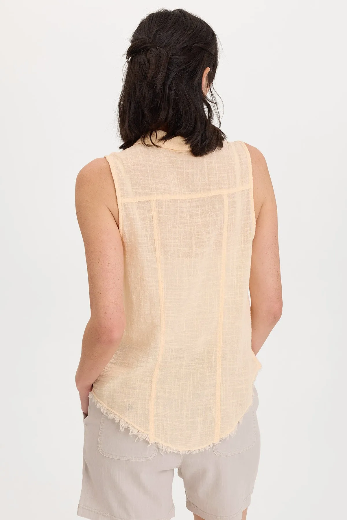 WrinkleFreeTexture Chill Fit Otto Gauze Button-Up Tank