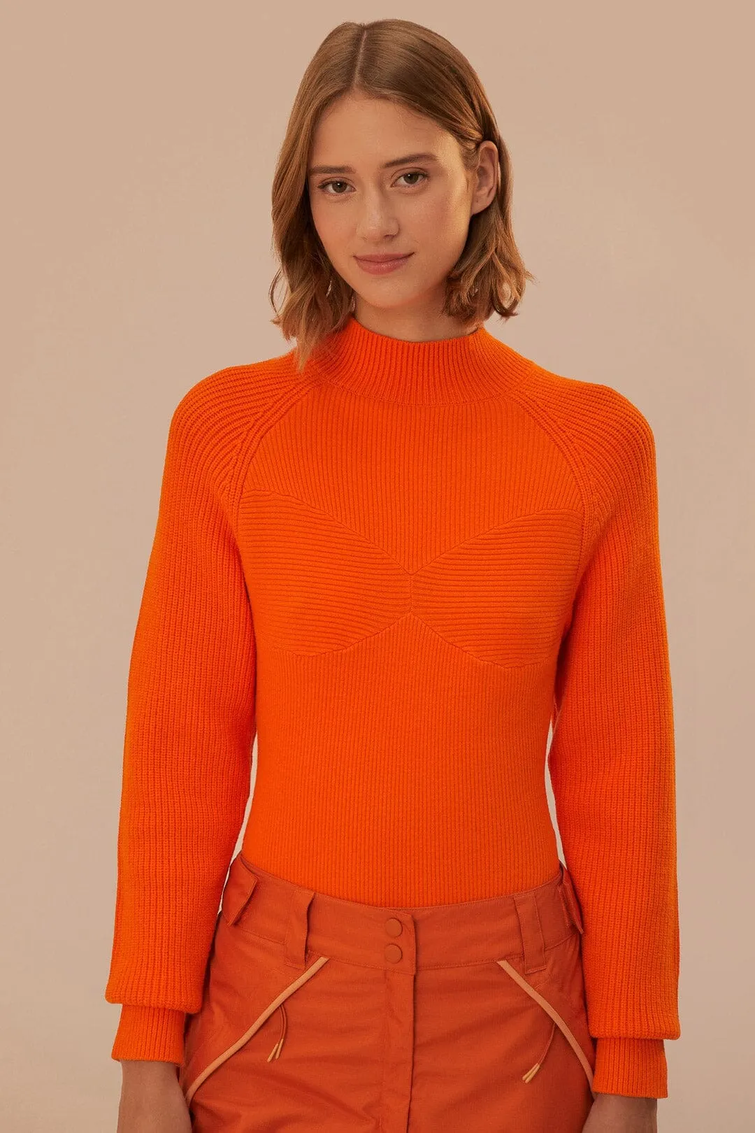 New Training Gym Minimal Orange Knit Bodysuit