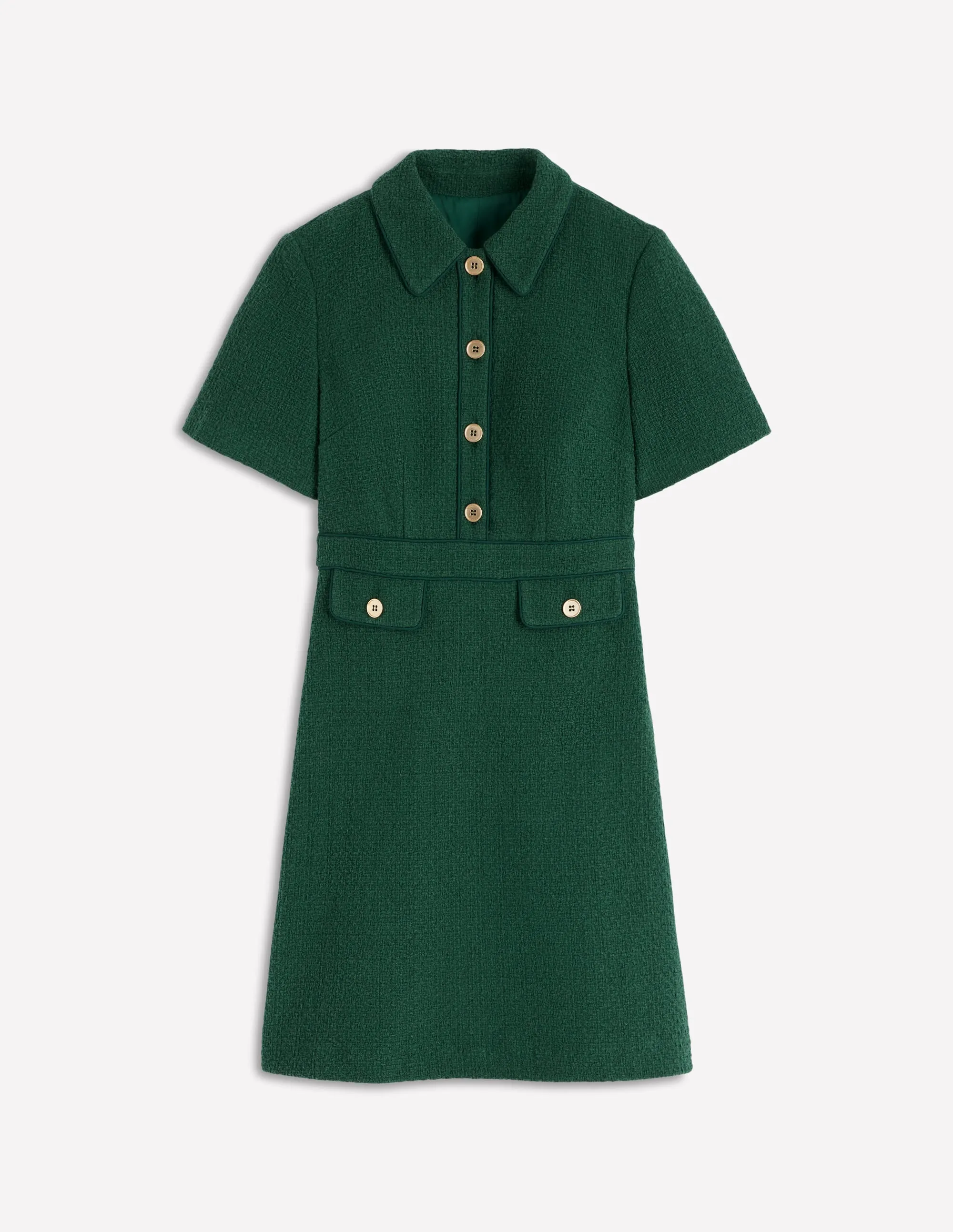 Sleek Fashion Trendy Edge Eda Cotton Shift Dress-Emerald Night