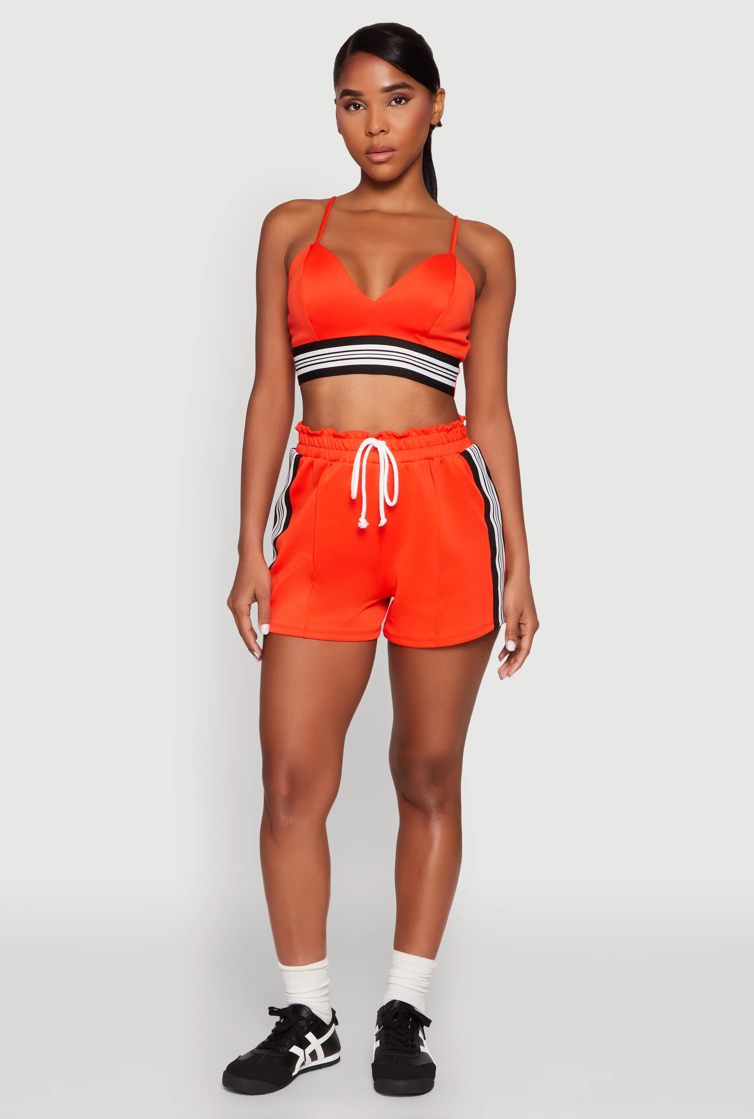 Zero Bulk Packaging Contrast Side Stripe Paper Bag Waist Short