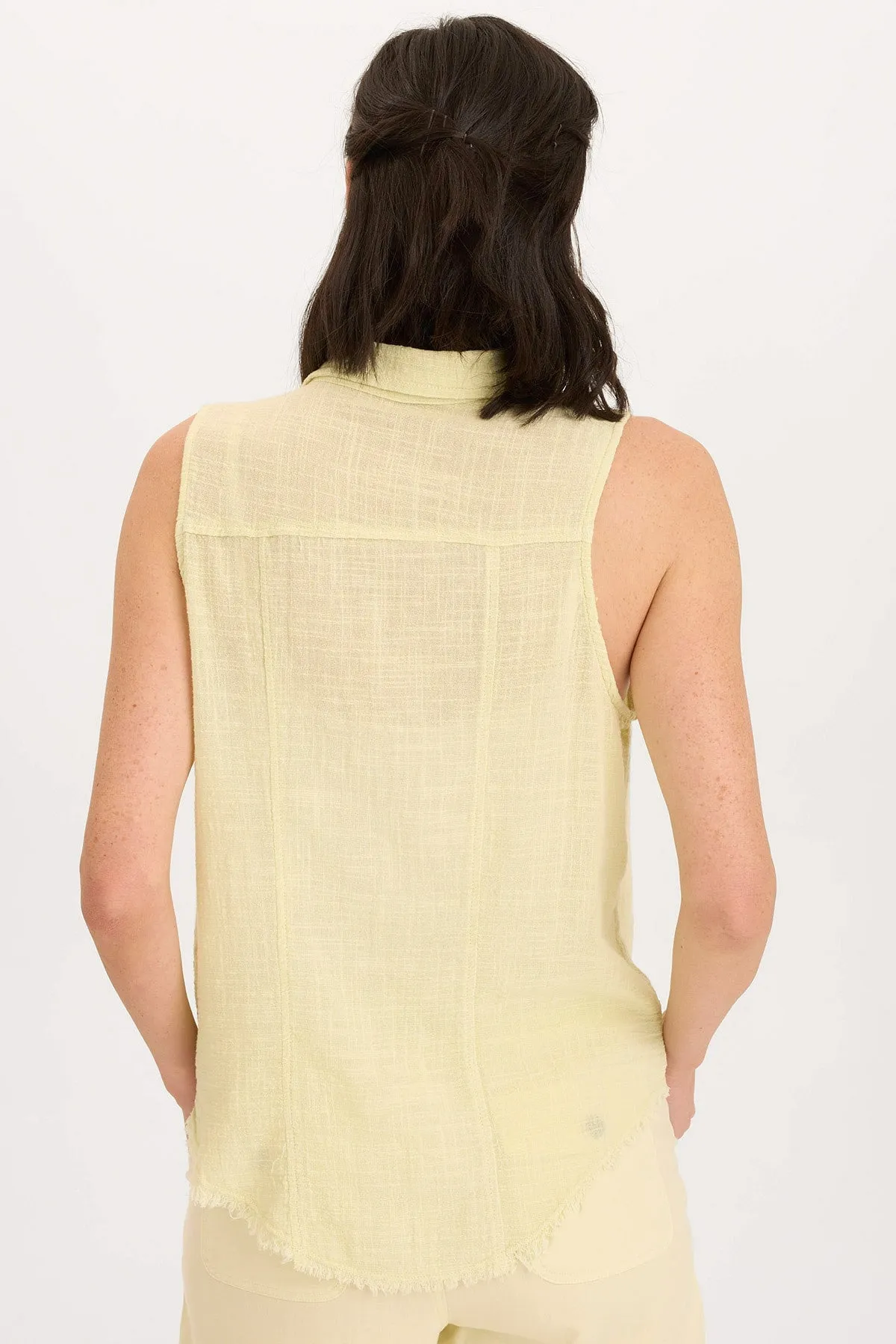 Otto Gauze Button-Up Tank TactileStitching Myth Soul