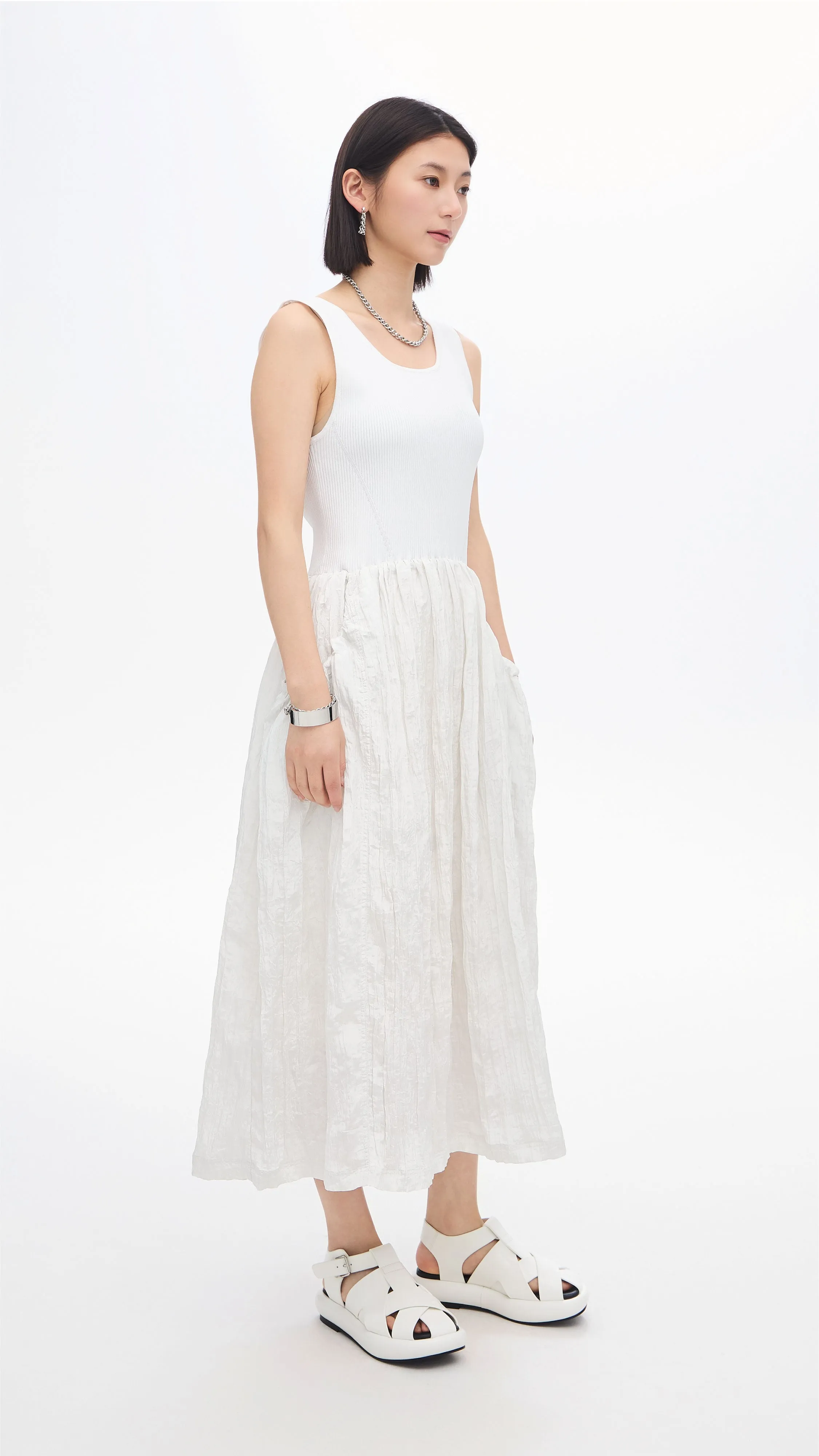 Nylon Patch Knit Dress Pure Core