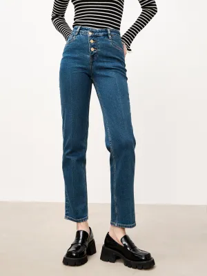 Simple Aesthetic Streetwear Fan Earthy High Quality Straight High Waist Jeans
