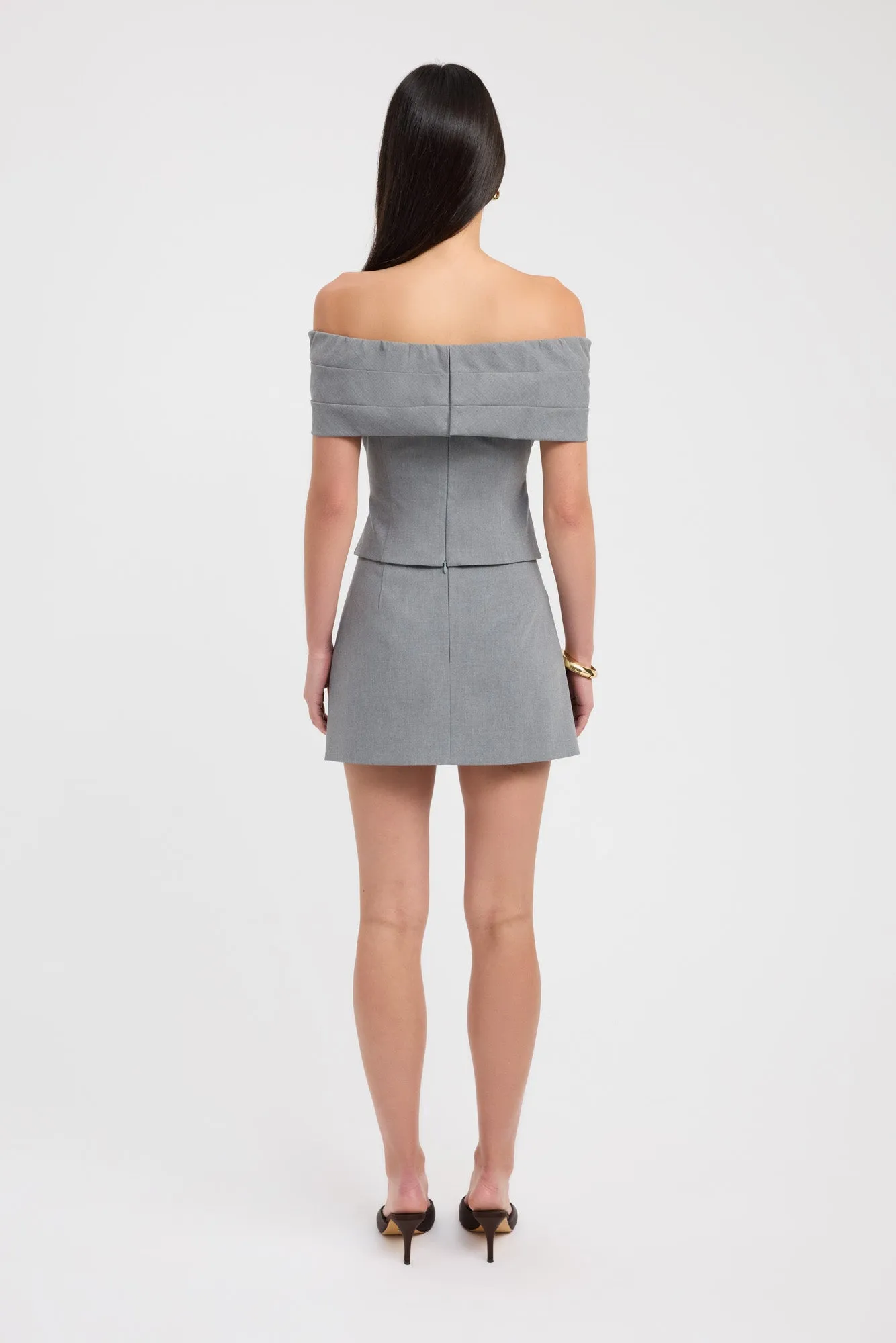 Dallas Low Rise Skirt Neutral Tone Elastic hemline