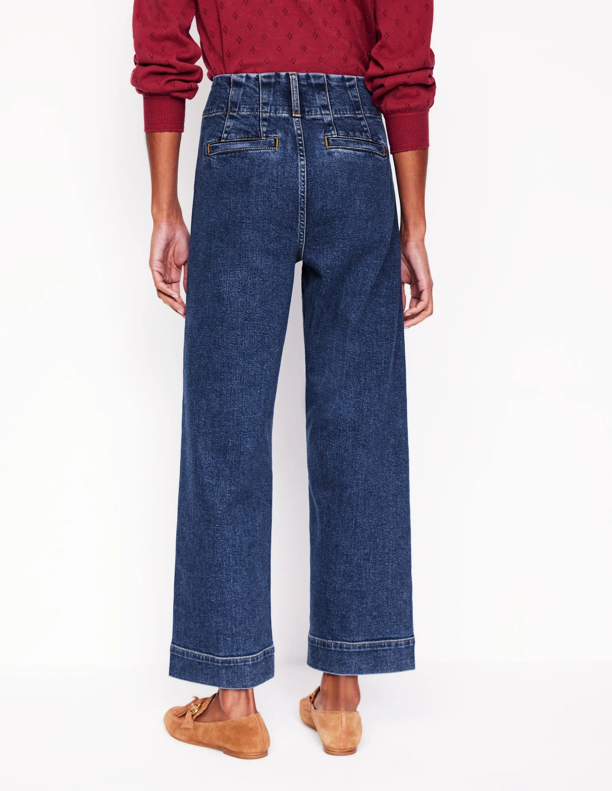 Chill Ready Street Fashion Breathable Primrose Patch Pocket Jeans-Mid Vintage