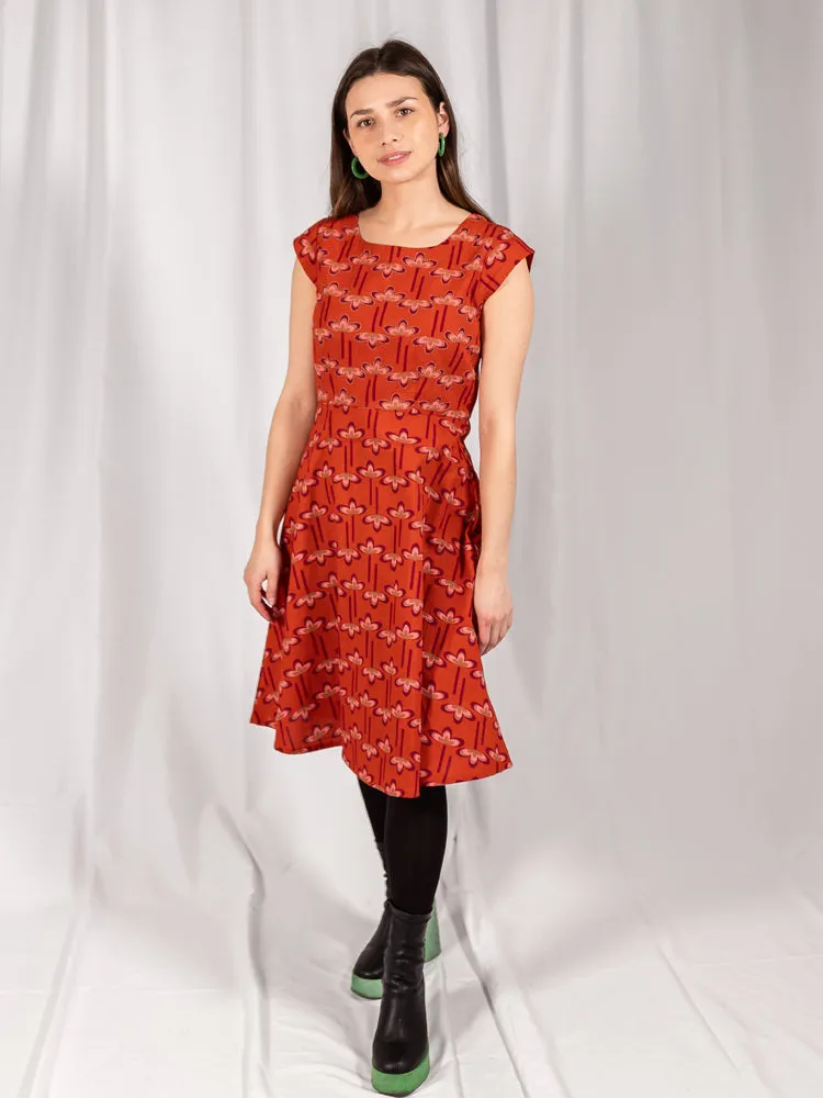 CompactPackableDesign WearResistantHem Marseille Dress - Mod Daisy Spiced Coral