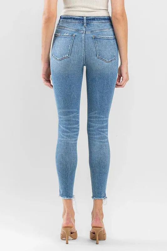 AdjustableWaistband Raw Linen Flying Monkey High Rise Crop Skinny