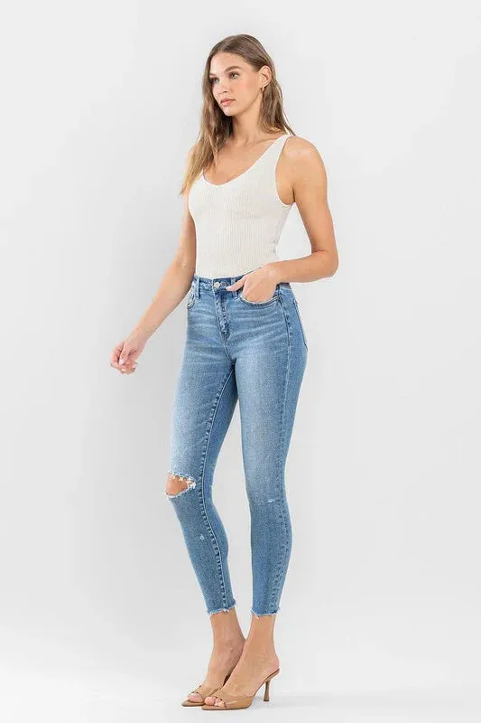 EasyCareMaterial Metal Core Flying Monkey High Rise Crop Skinny