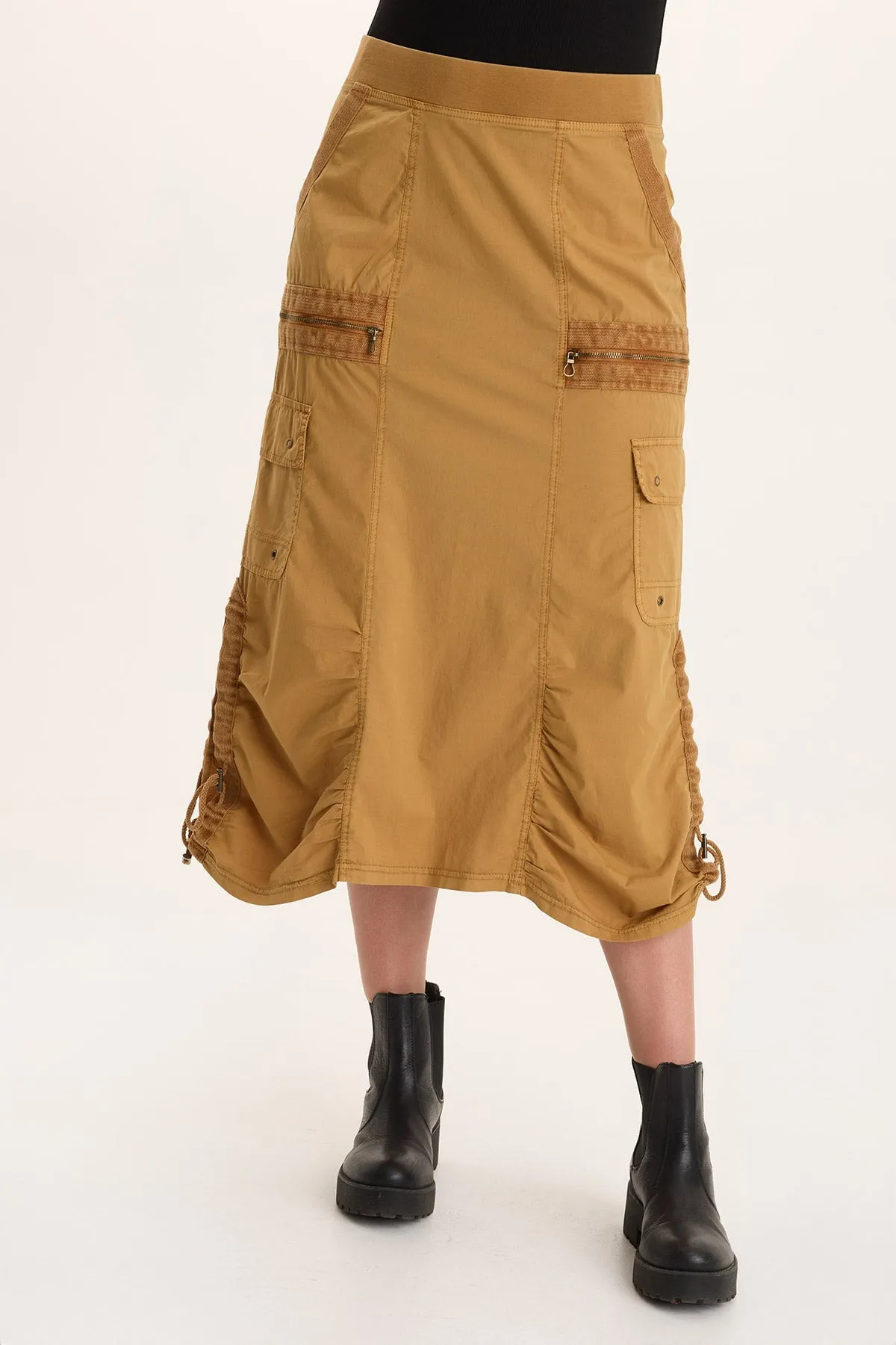 Shea Ruched Detail Cargo Midi Skirt Thermal regulation