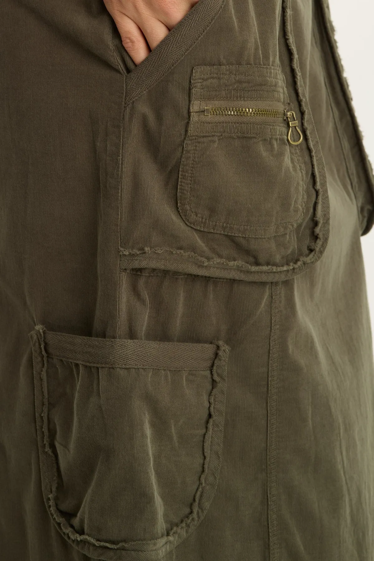 Japan Neat Self Love Sisu Corduroy Adjustable Cargo Midi Skirt