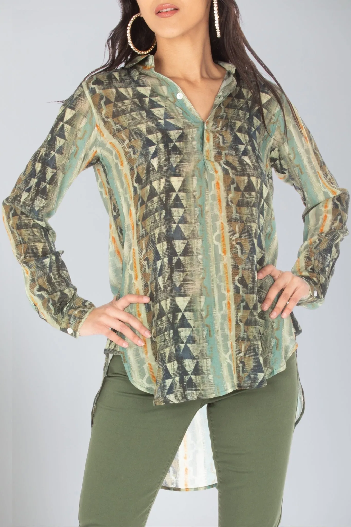 Half Button-up Pullover Tunic Tribal Soul