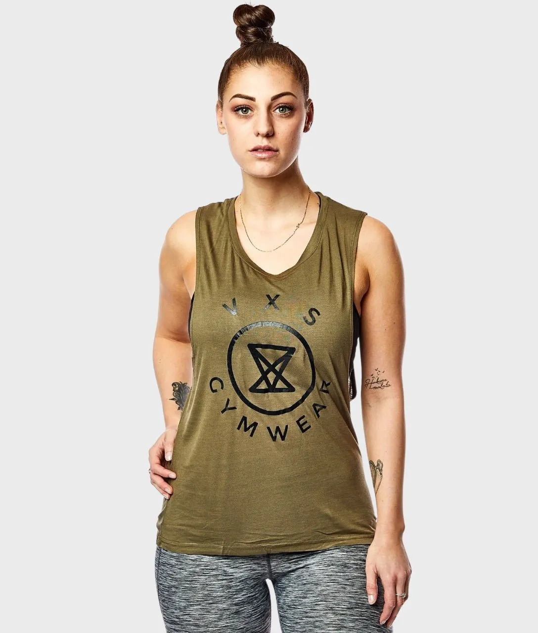 Thick Glow Raw Linen Logo Sleeveless