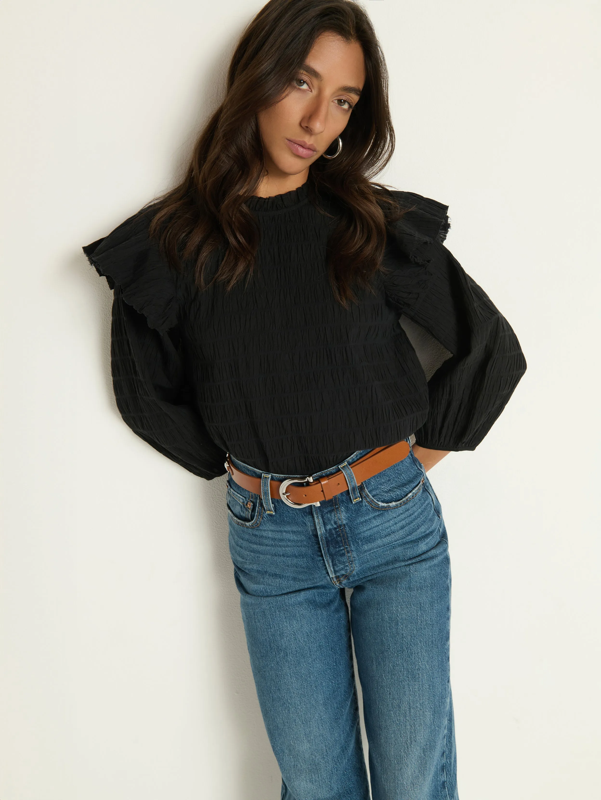 Aria Ruffle Top Peace Glow