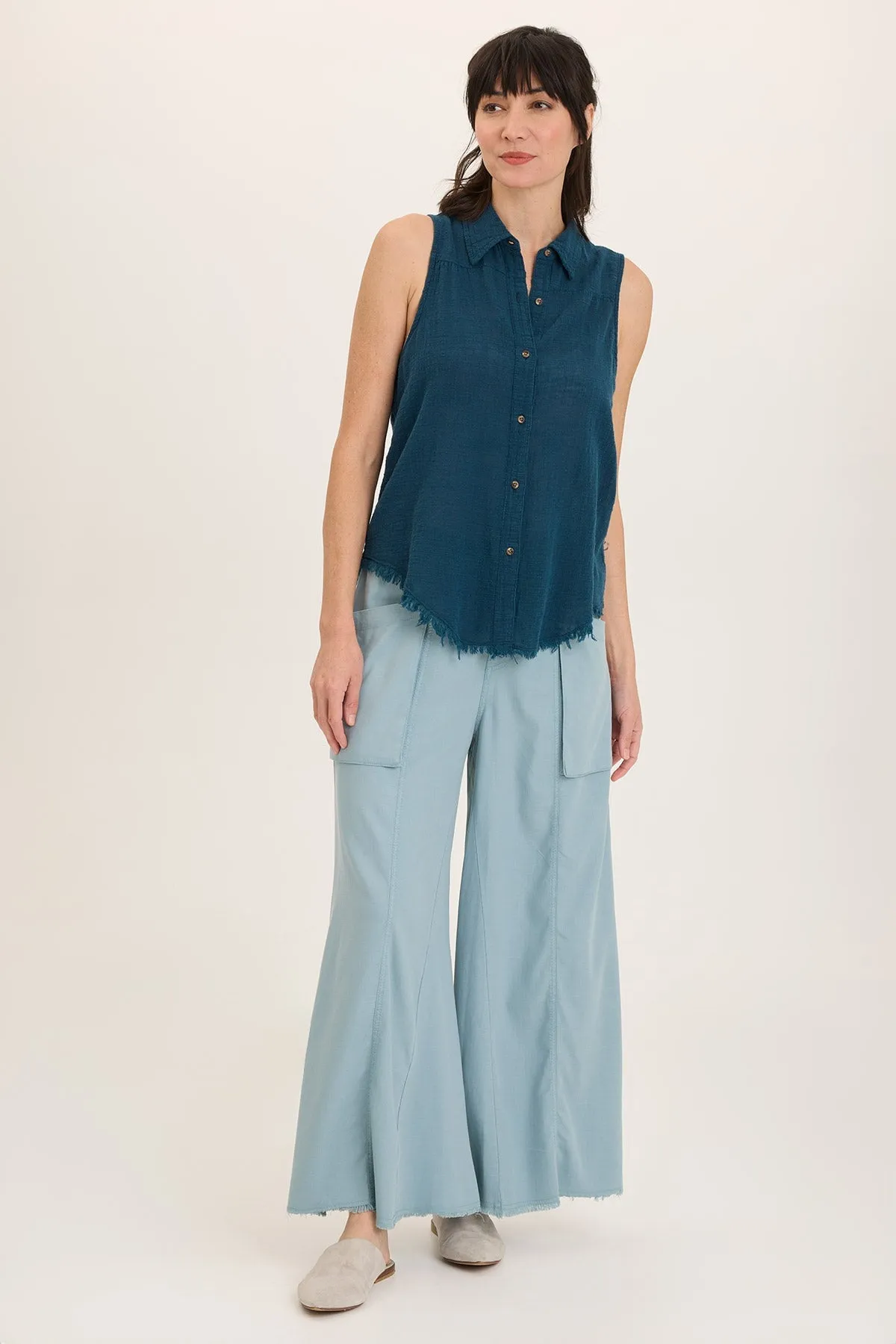 DurableThreadwork Otto Gauze Button-Up Tank