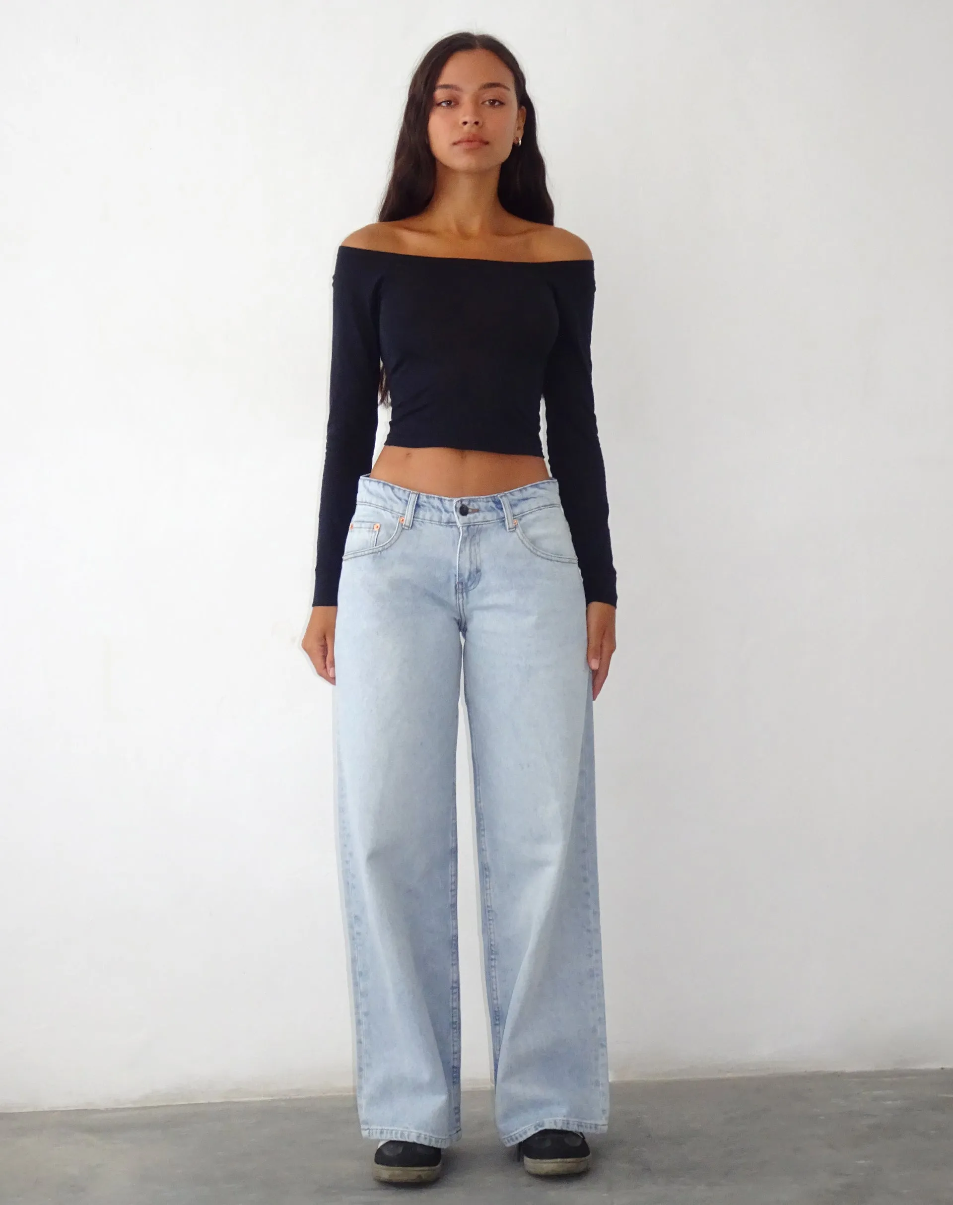 Roomy Extra Wide Low Rise Jeans in Extreme Light Blue Wash Kind Soul
