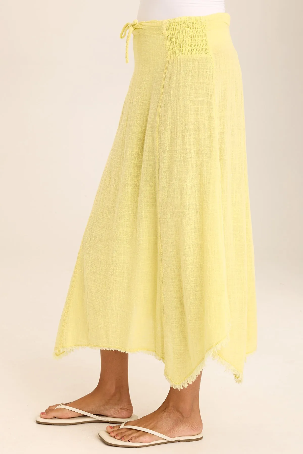 Cotton Glow Zuri Gauze Handkerchief Casual Midi Skirt