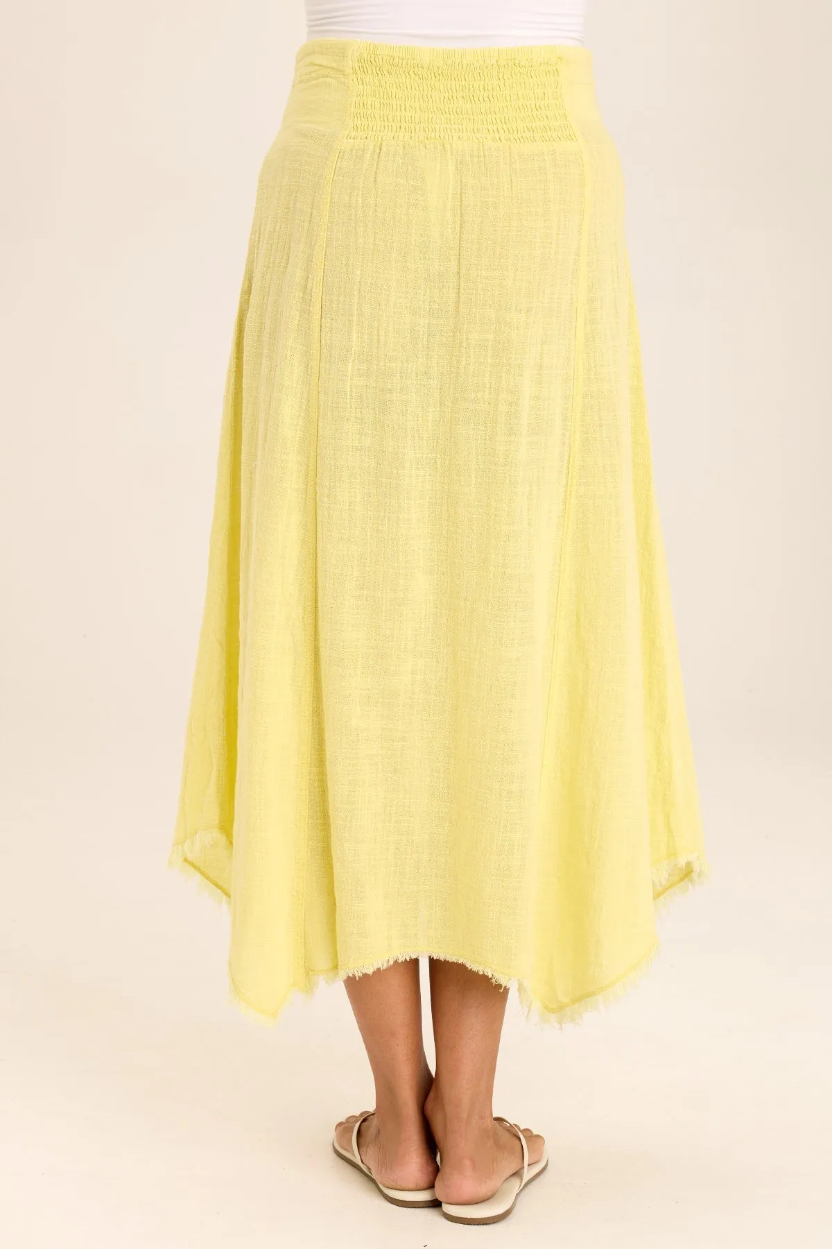 CompactPackableDesign Zuri Gauze Handkerchief Casual Midi Skirt