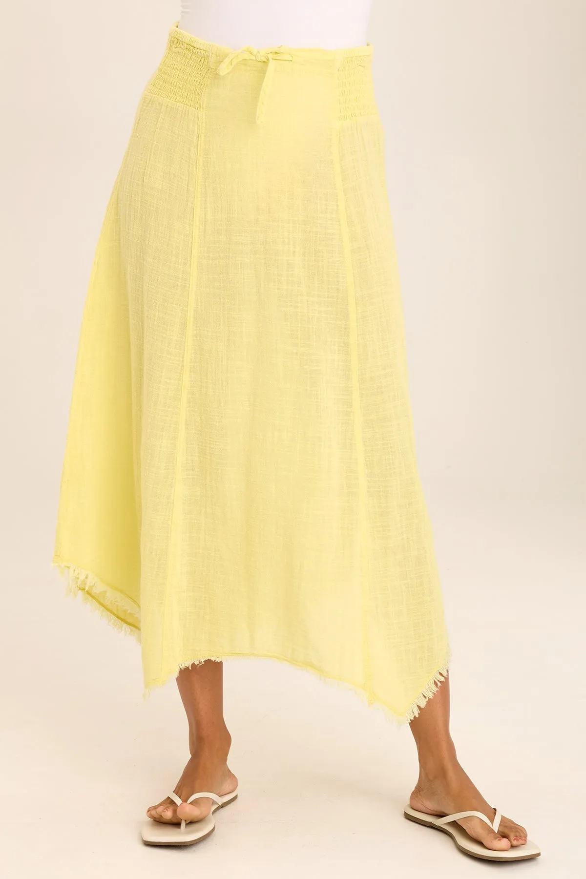 Zuri Gauze Handkerchief Casual Midi Skirt AntiStatic Cloth