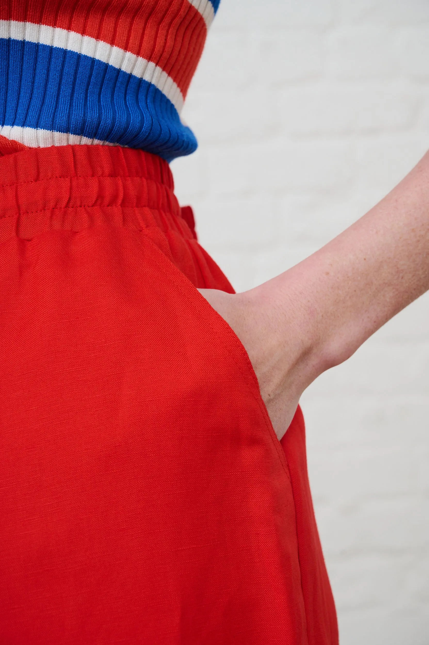 Daywear Soft Linen Shorts in Coral