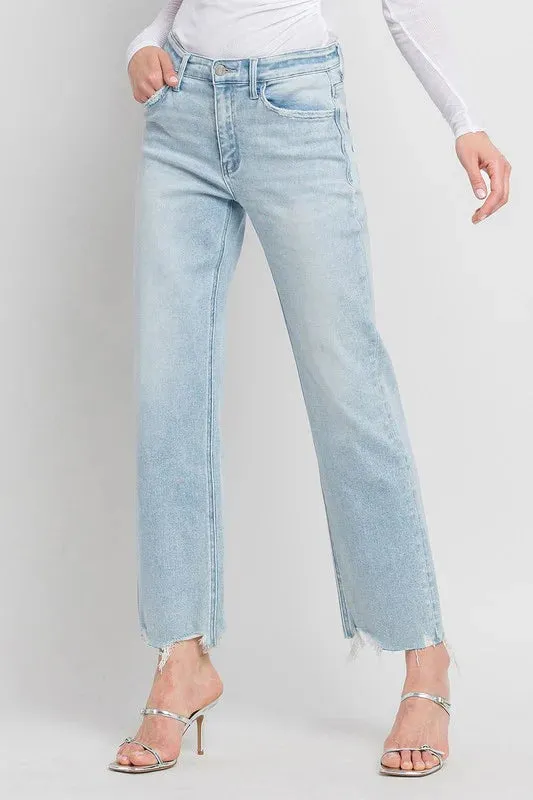 ThermalRegulating Fabric Vervet By Flying Monkey High Rise Slim Wide Destructed Jeans