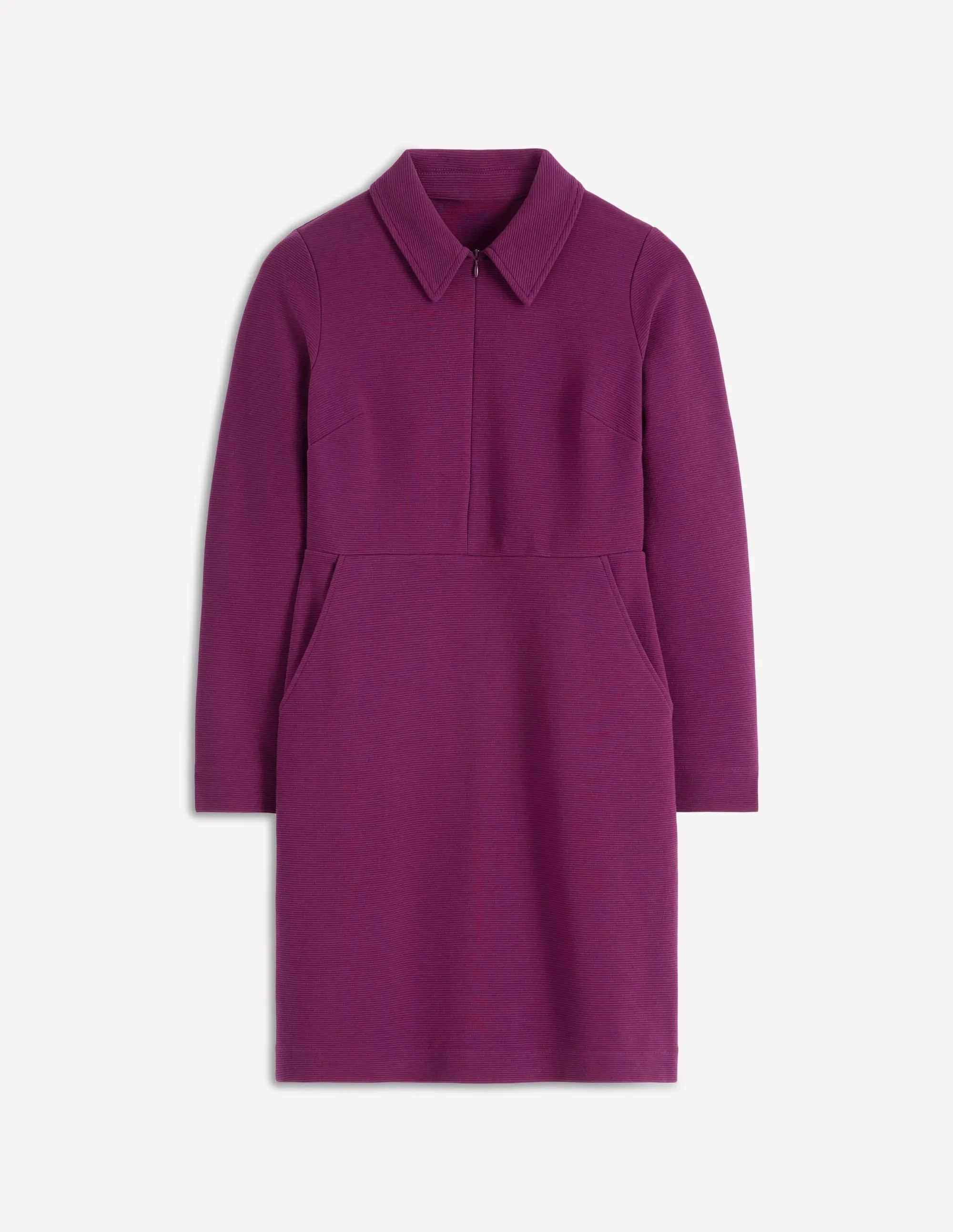 Effortless Chic Wear Floral Appeal Cam Zip-up Ottoman Dress-Plum Jam
