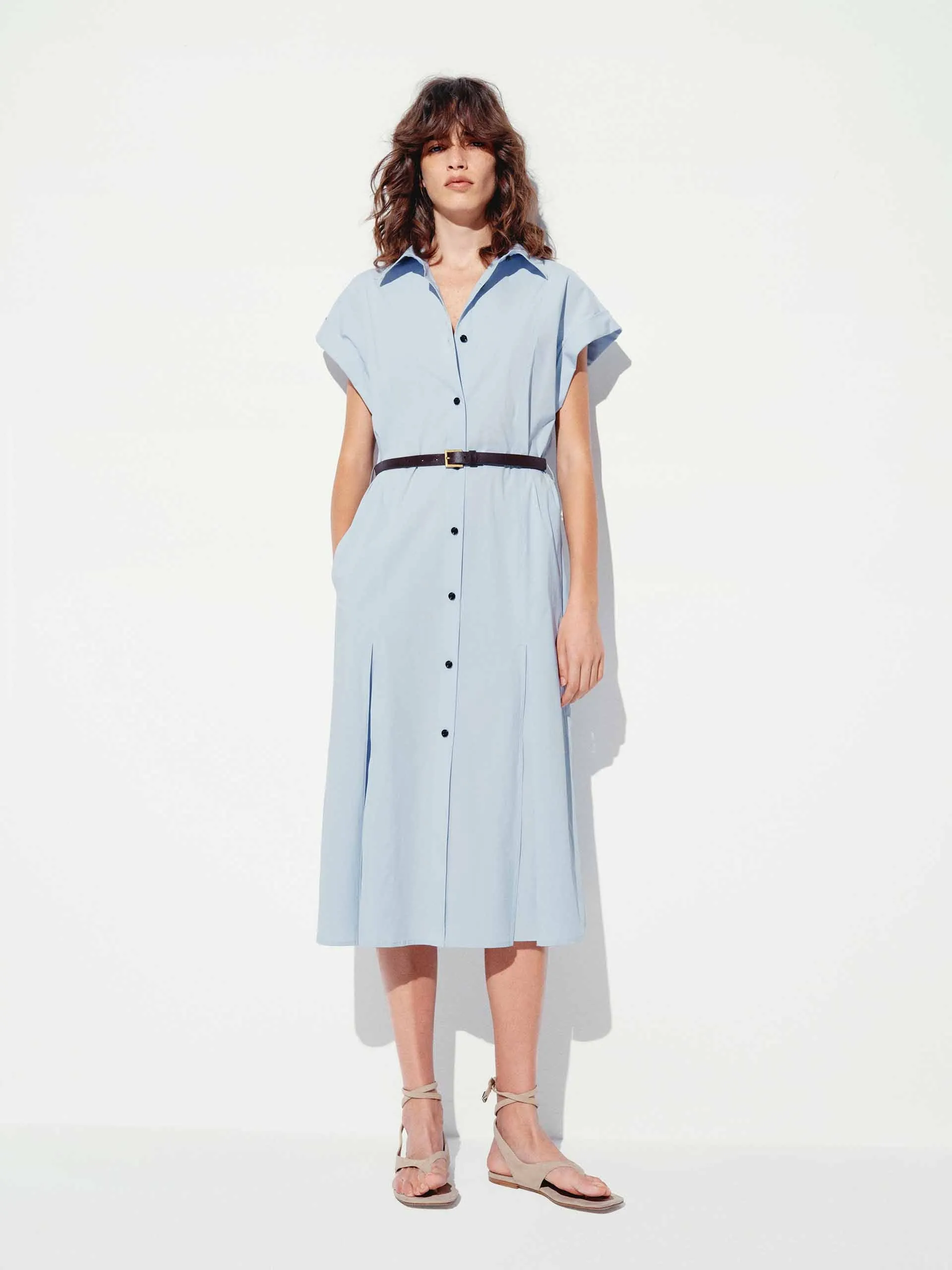 Comfortable Layers Meadow Bloom Cotton Blend Button Dress