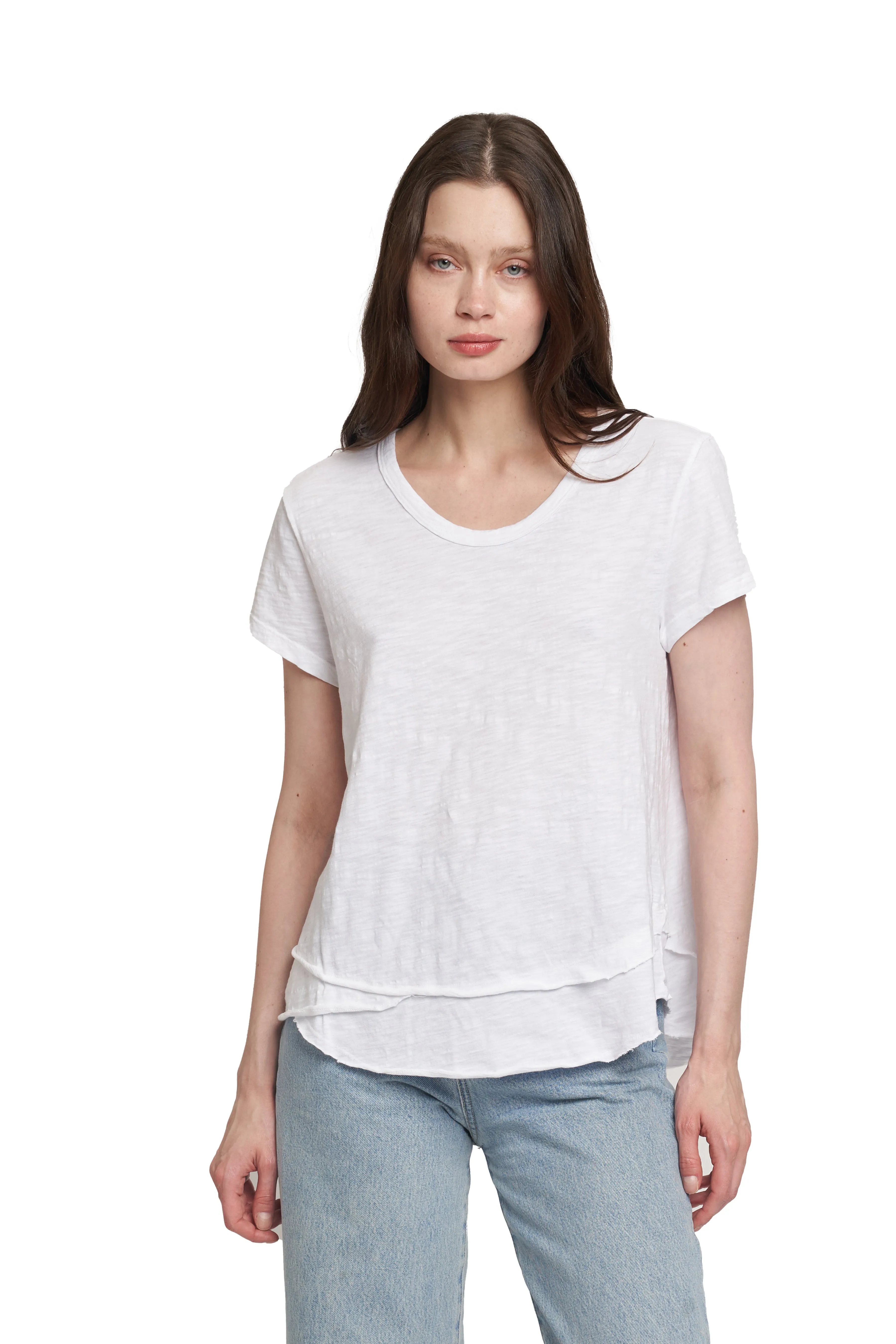 Luxury Touch Fire Glow Short Sleeve Mock Layer Tee