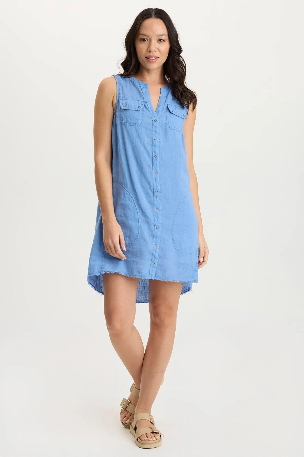 Airflow Mesh Panels Catava Linen/Jersey Tank Dress